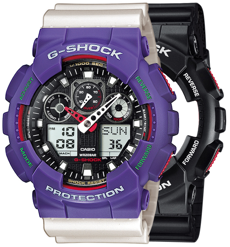 G-SHOCK SET GA-100-1A4ER + BEZEL 10498250 + PASEK 10395227
