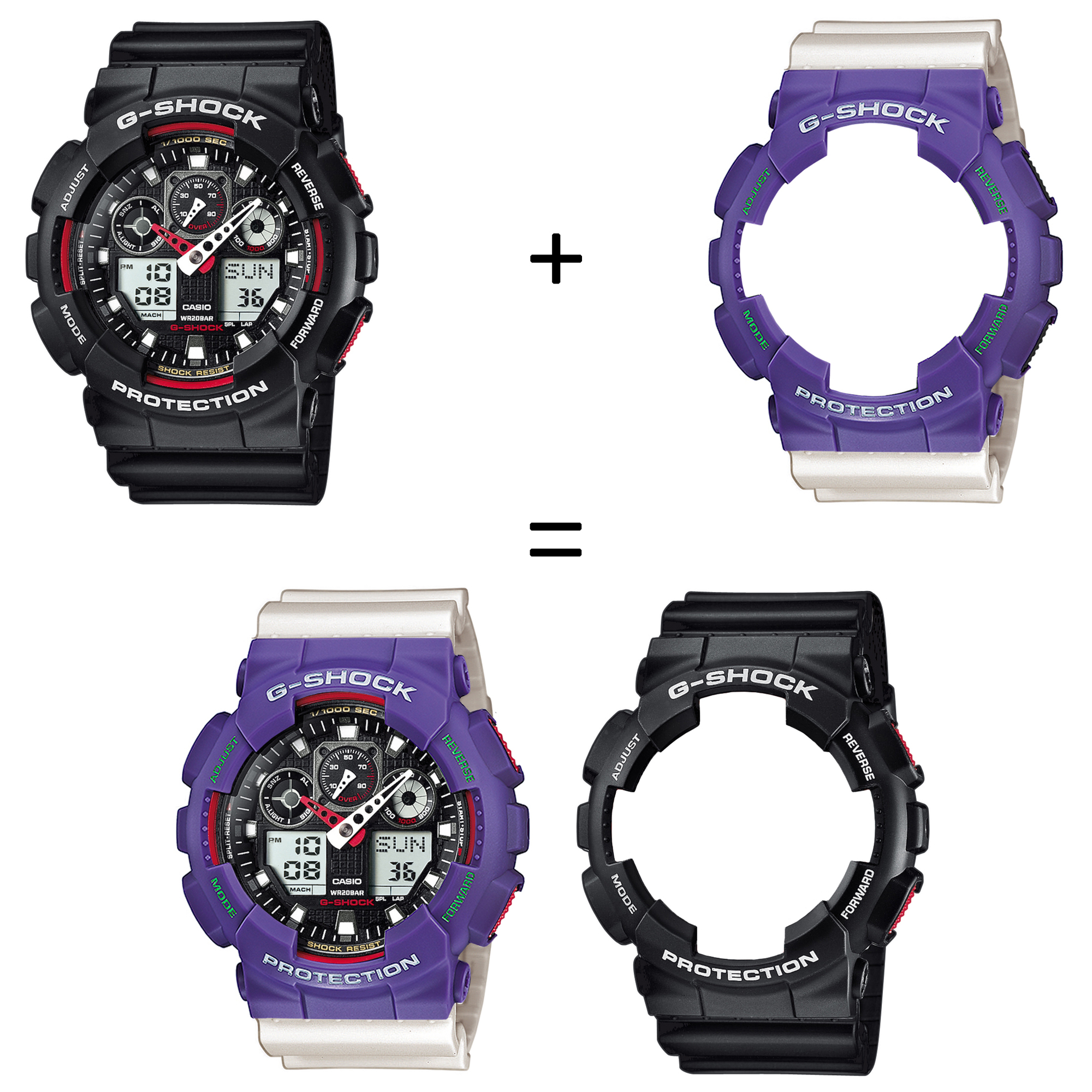Casio SET GA-100-1A4ER + BEZEL 10498250 + PASEK 10395227 zegarek - miniatura 2