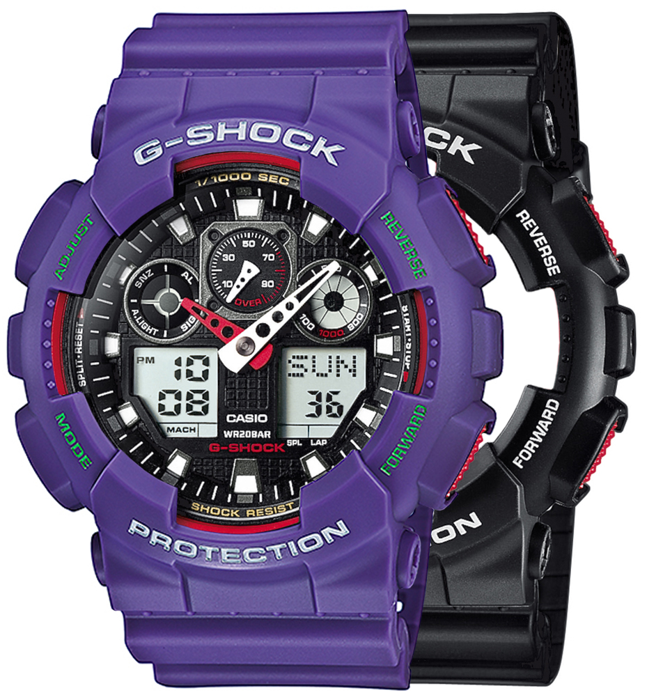G-SHOCK SET GA-100-1A4ER + BEZEL 10498250 + PASEK 10498156