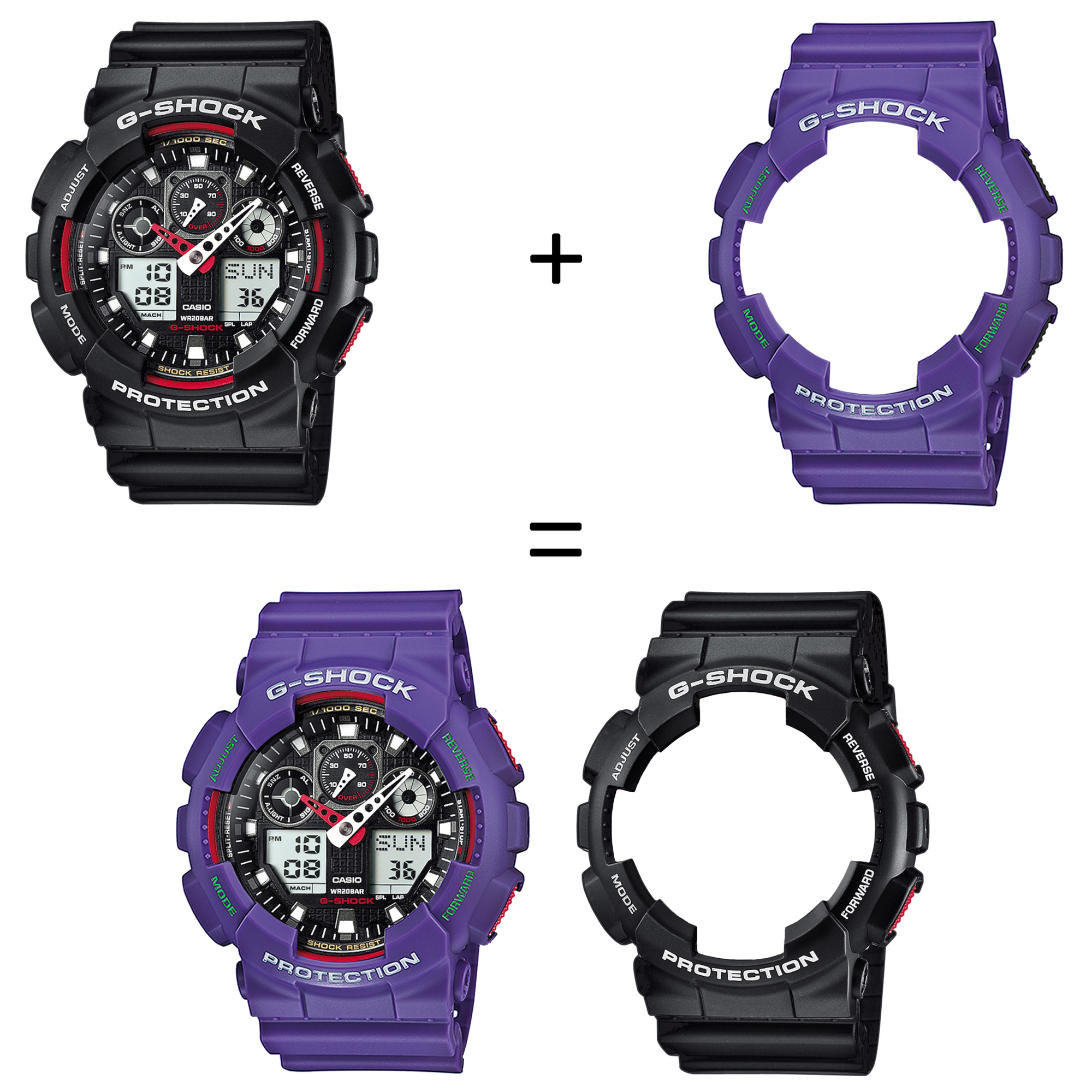 Casio SET GA-100-1A4ER + BEZEL 10498250 + PASEK 10498156 zegarek - miniatura 2