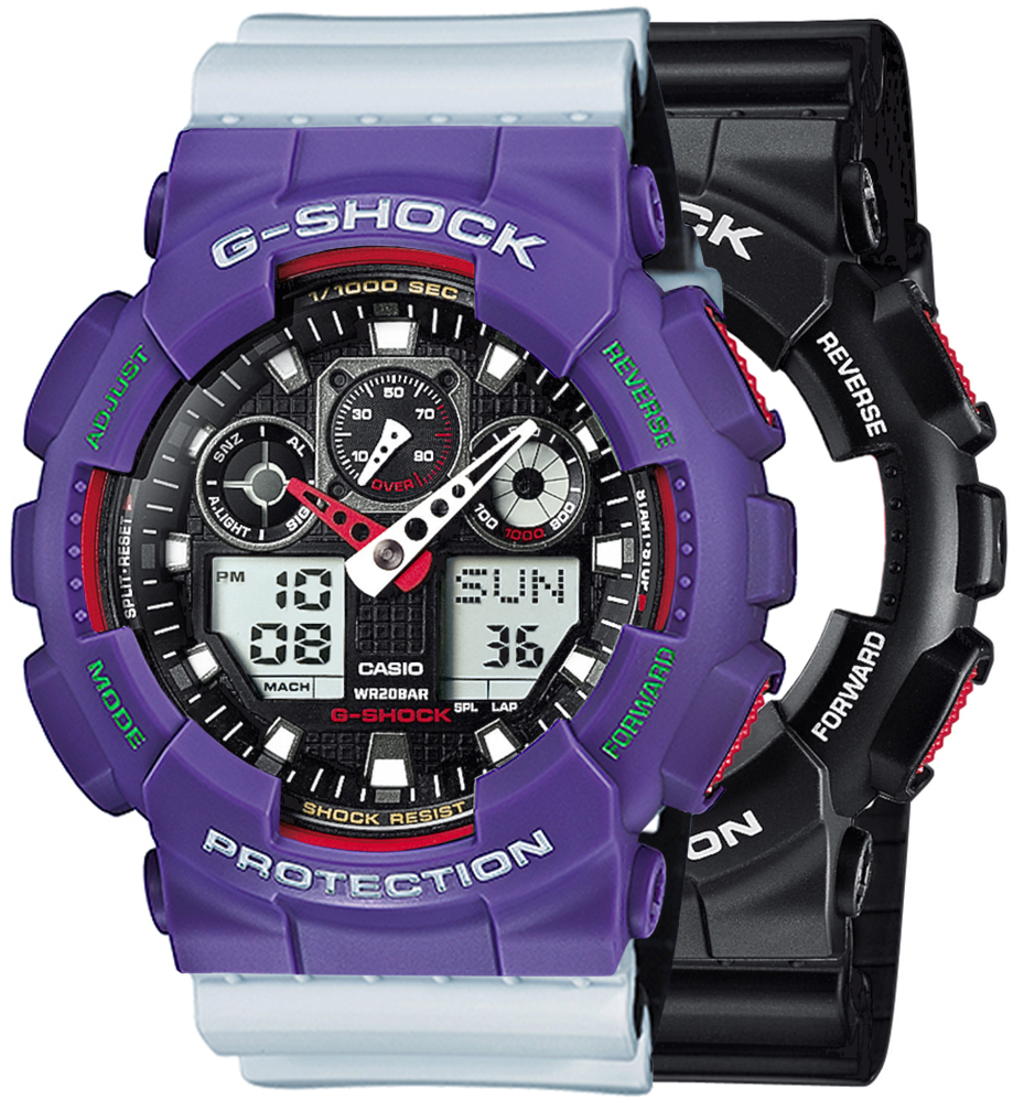 G-SHOCK SET GA-100-1A4ER + BEZEL 10498250 + PASEK 10527469