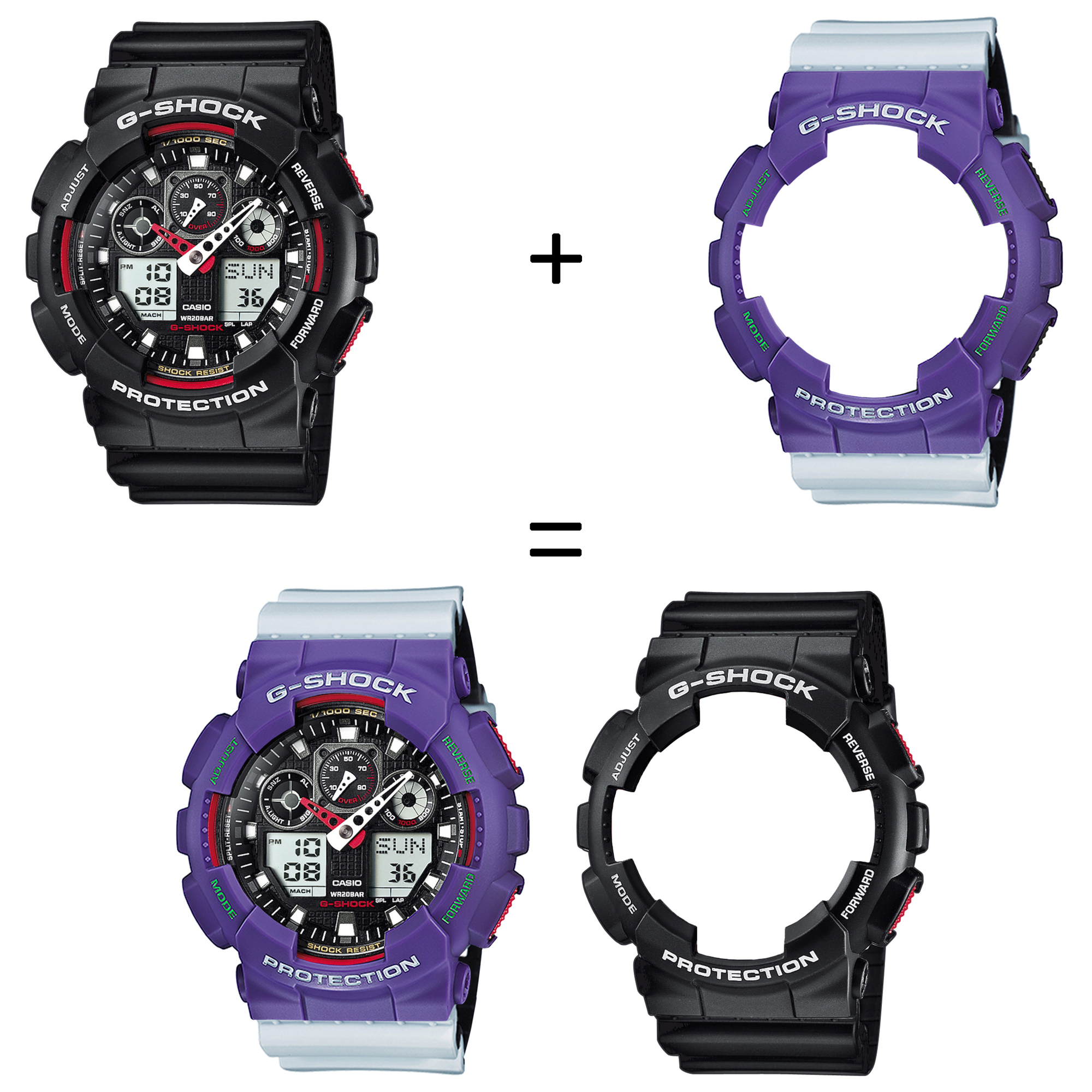 Casio SET GA-100-1A4ER + BEZEL 10498250 + PASEK 10527469 zegarek - miniatura 2