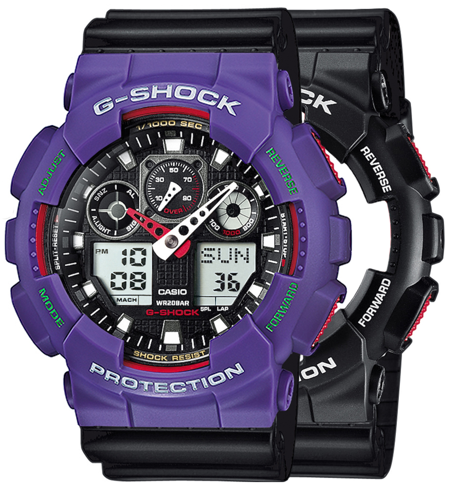 G-SHOCK SET GA-100-1A4ER + BEZEL 10498250 + PASEK 10536683