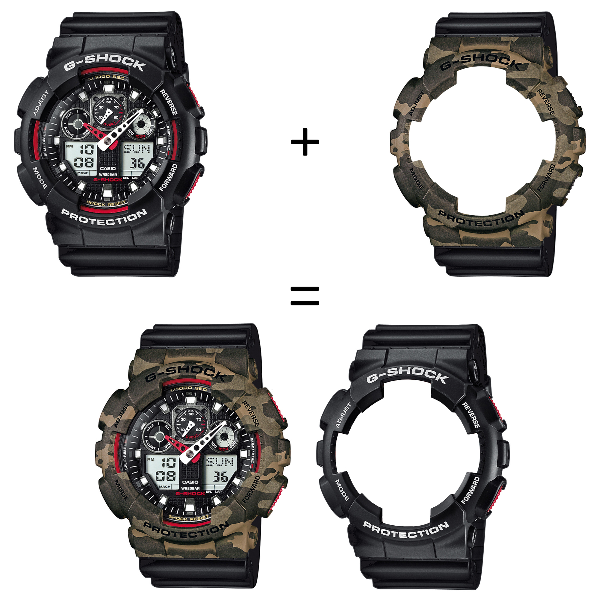 Casio SET GA-100-1A4ER + BEZEL 10507070 + PASEK 10536683 zegarek - miniatura 2