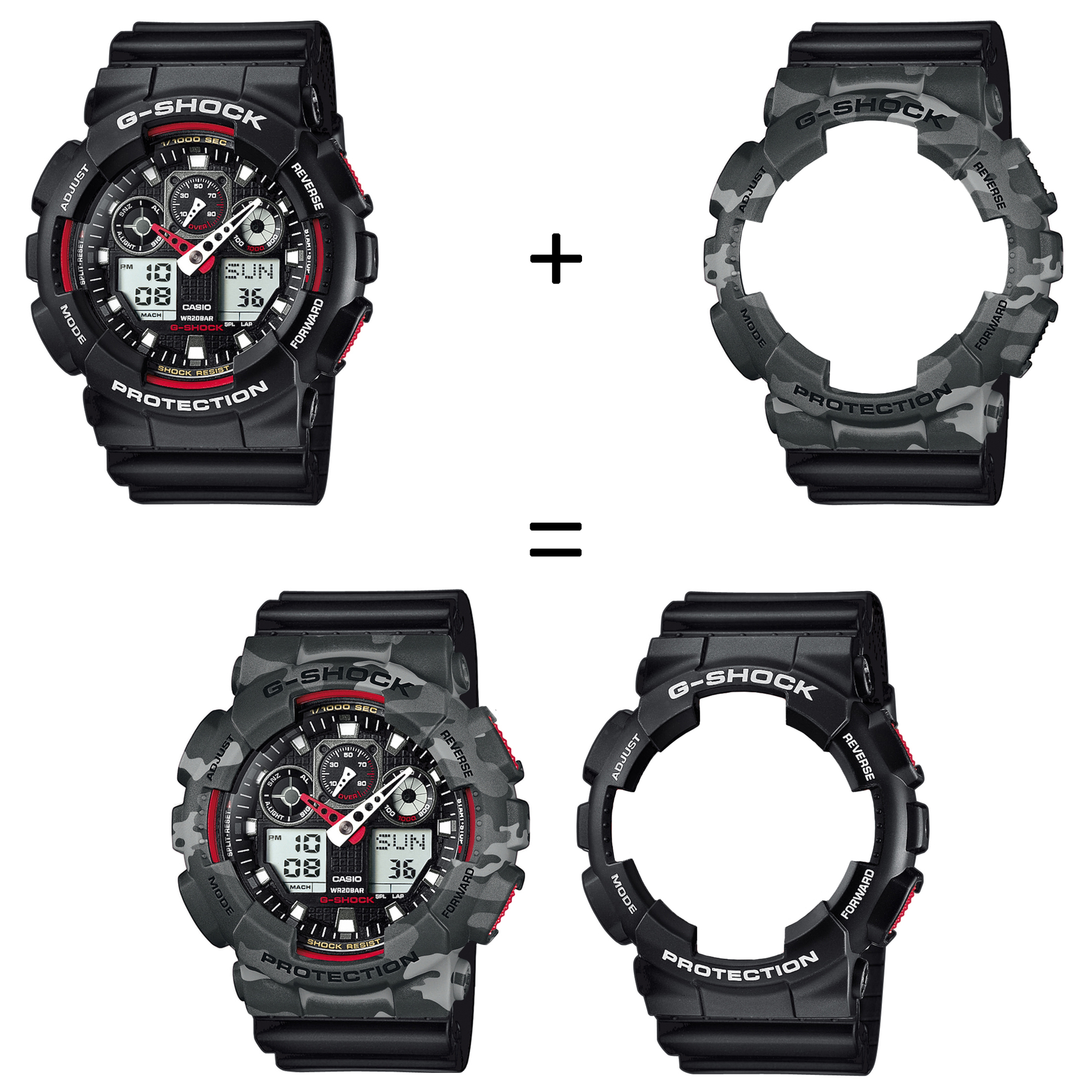 Casio SET GA-100-1A4ER + BEZEL 10507071 + PASEK 10536683 zegarek - miniatura 2