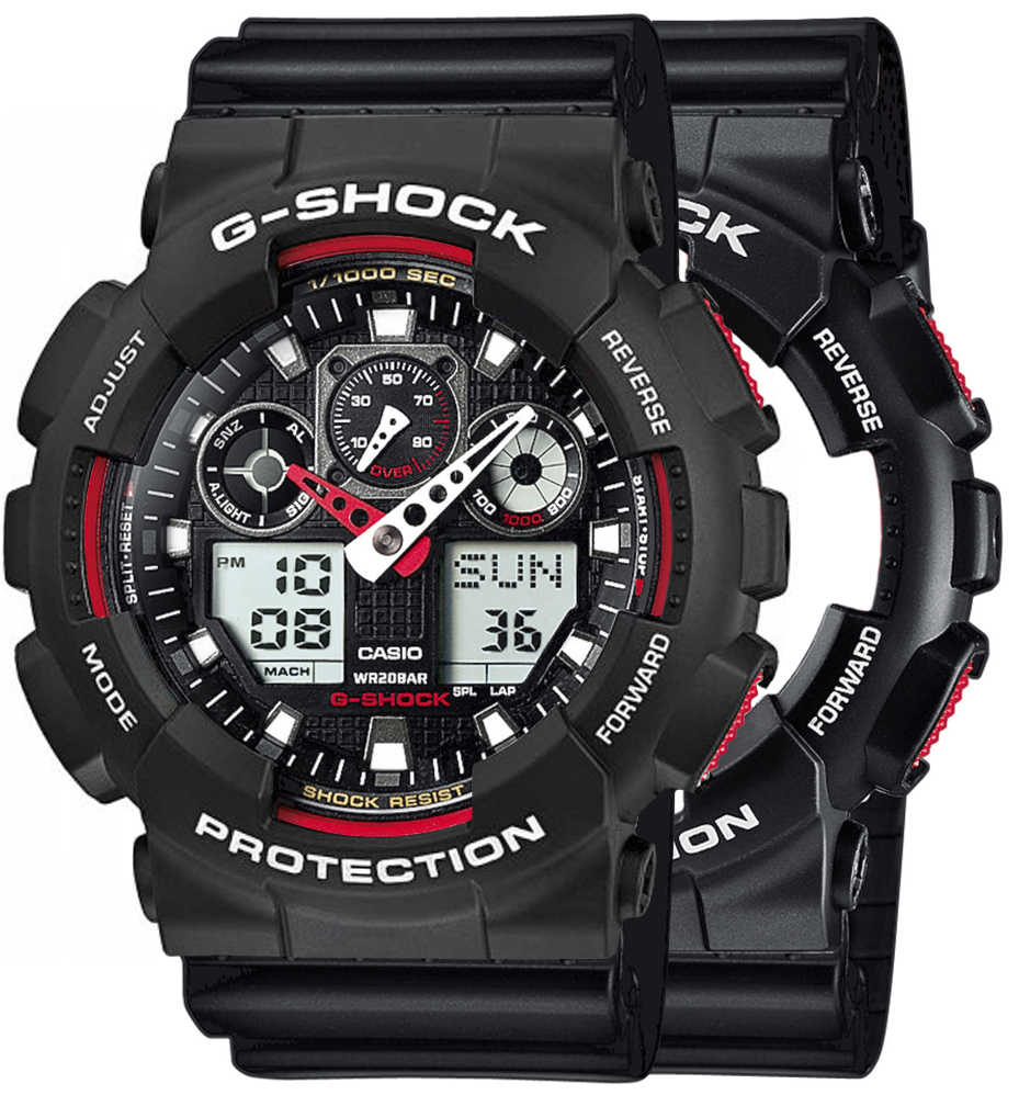  Casio G-SHOCK SET GA-100-1A4ER + BEZEL 10508136 + PASEK 10347688 