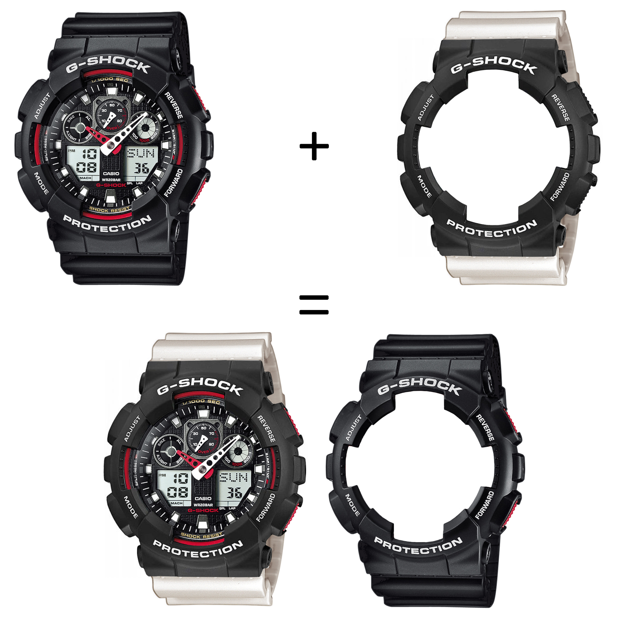 Casio SET GA-100-1A4ER + BEZEL 10508136 + PASEK 10395227 zegarek