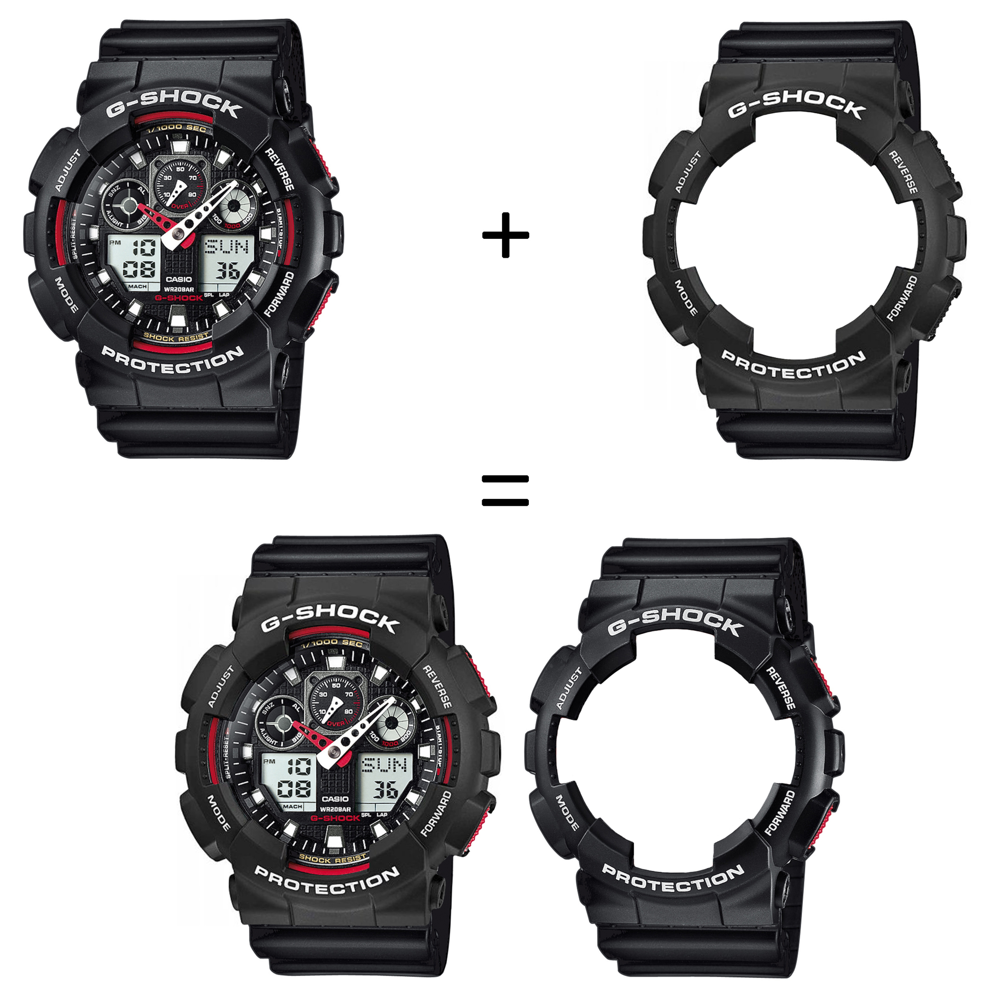 Casio SET GA-100-1A4ER + BEZEL 10508136 + PASEK 10536683 zegarek - miniatura 2