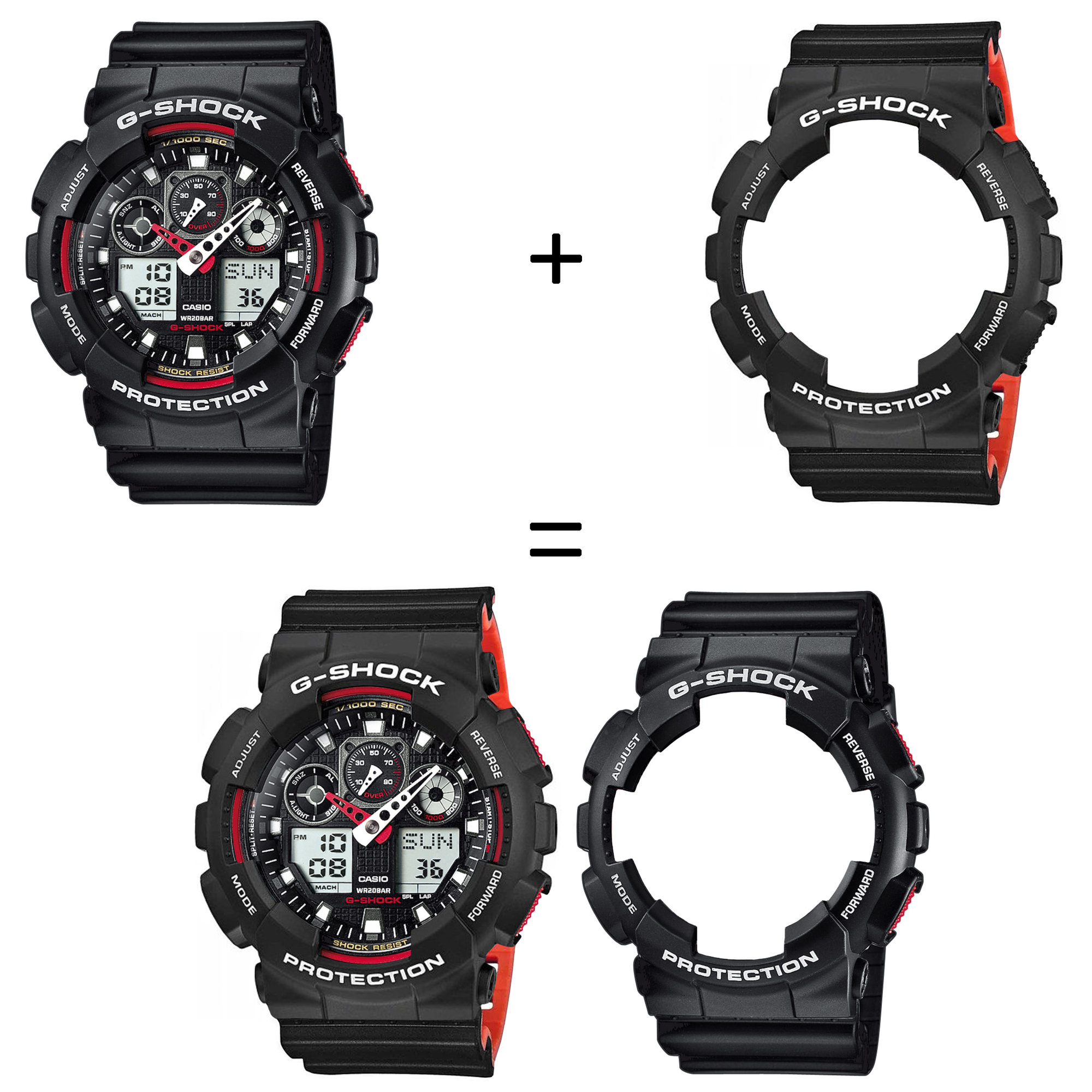 Casio SET GA-100-1A4ER + BEZEL 10508136 + PASEK 10577142 zegarek - miniatura 2