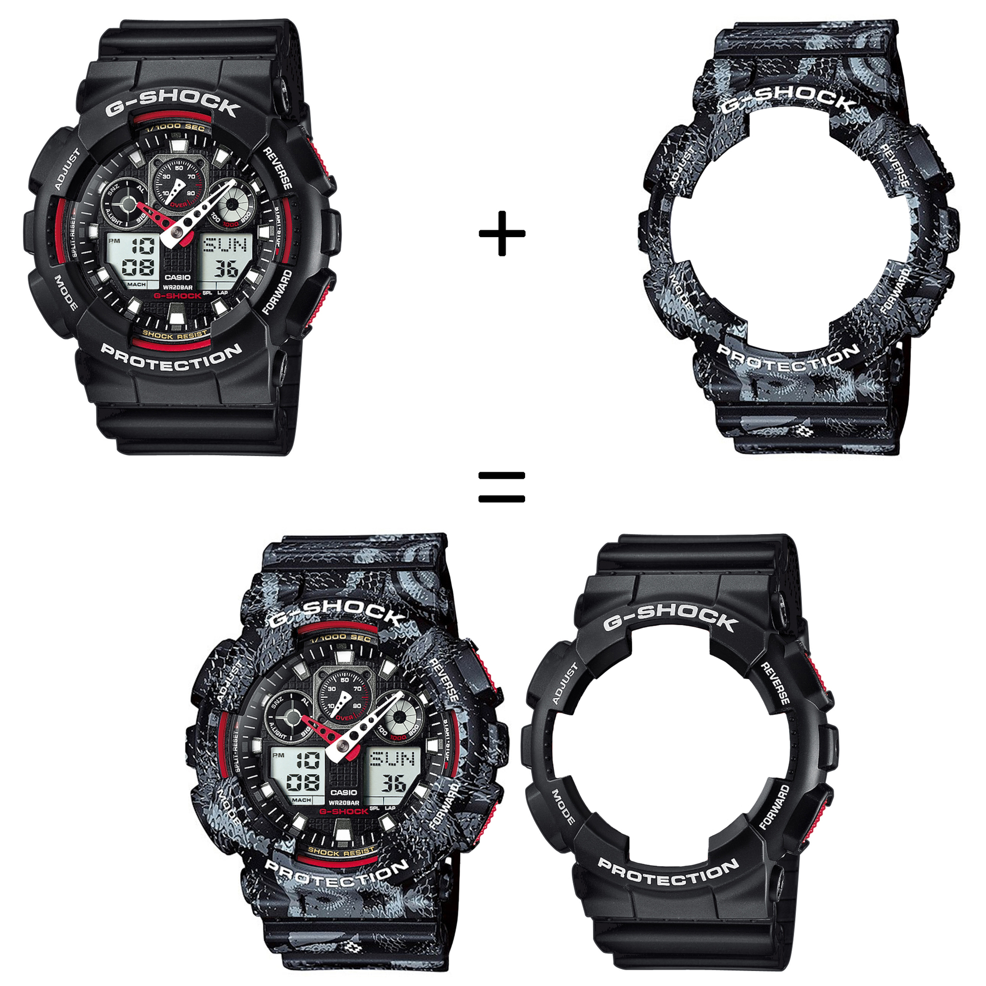 Casio SET GA-100-1A4ER + BEZEL 10520052 + PASEK 10520049 zegarek - miniatura 2