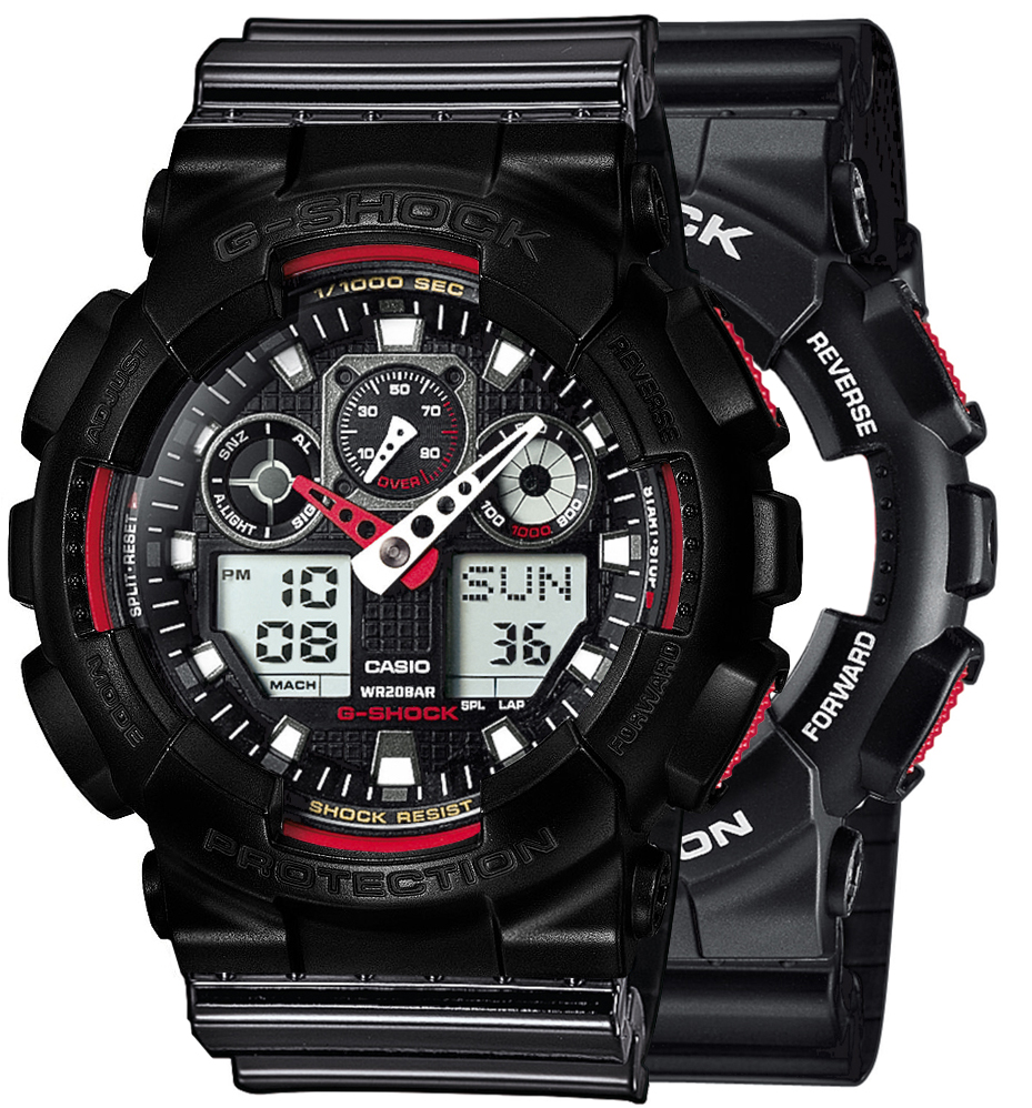Casio SET GA-100-1A4ER + BEZEL 10523429 + PASEK 10378391