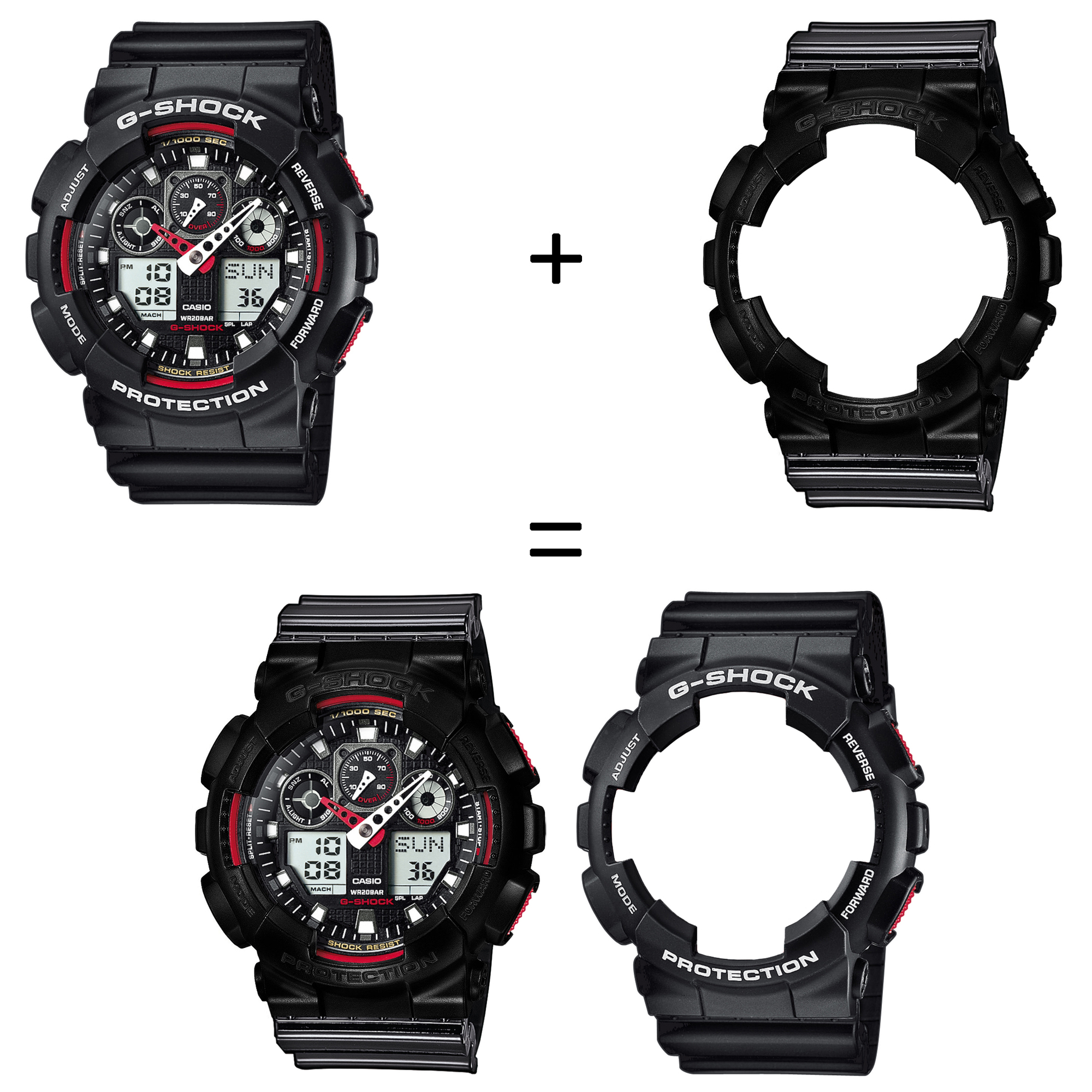 Casio SET GA-100-1A4ER + BEZEL 10523429 + PASEK 10378391 zegarek