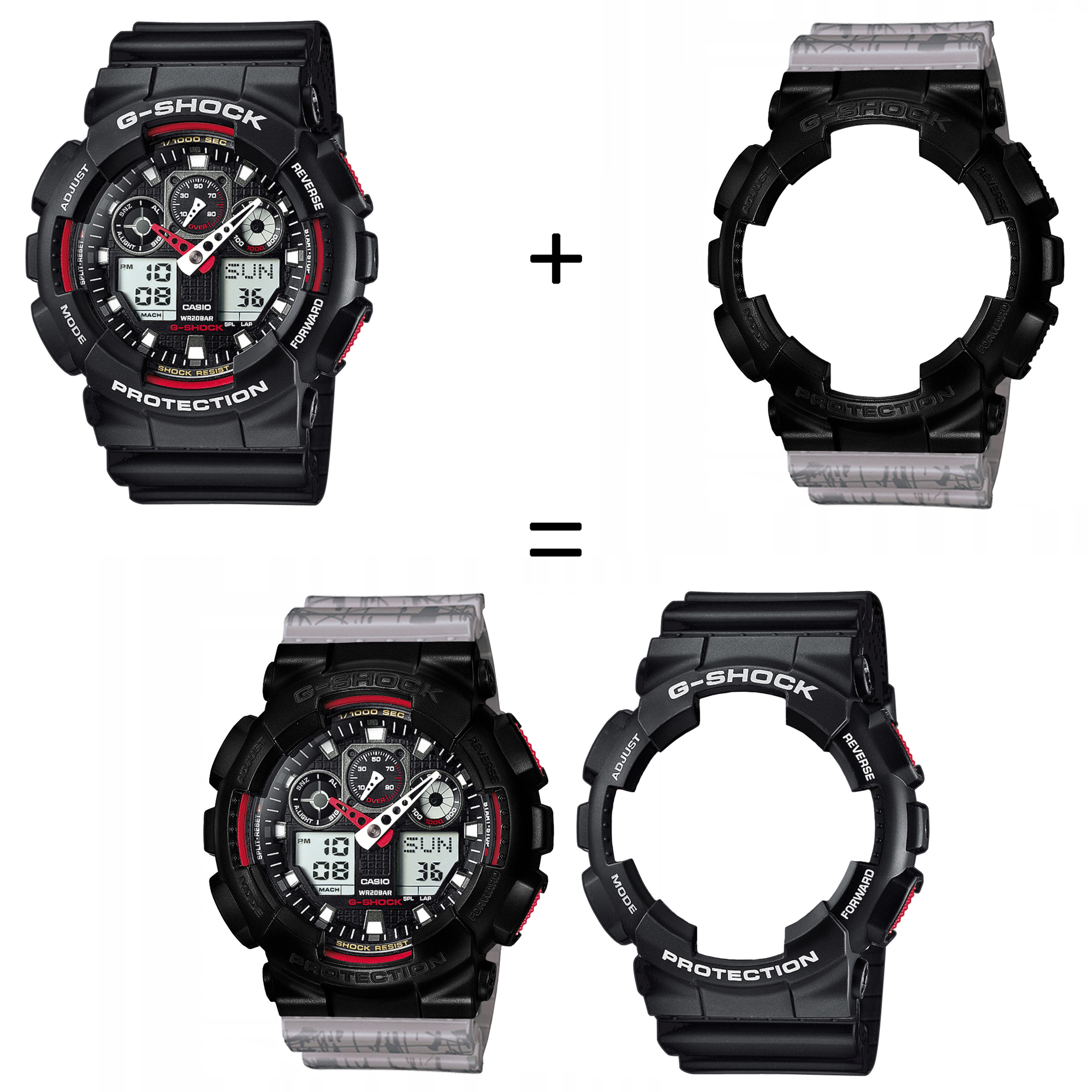 Casio SET GA-100-1A4ER + BEZEL 10523429 + PASEK 10498174 zegarek - miniatura 2