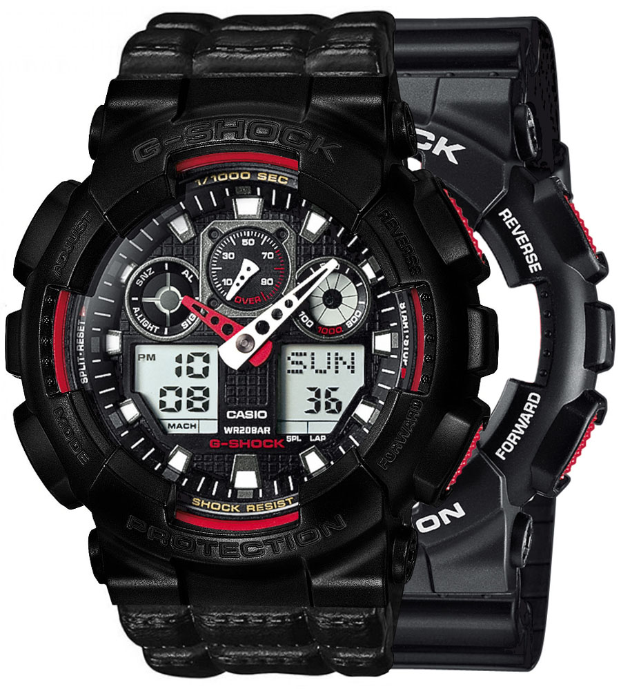 G-SHOCK SET GA-100-1A4ER + BEZEL 10523429 + PASEK 10559686