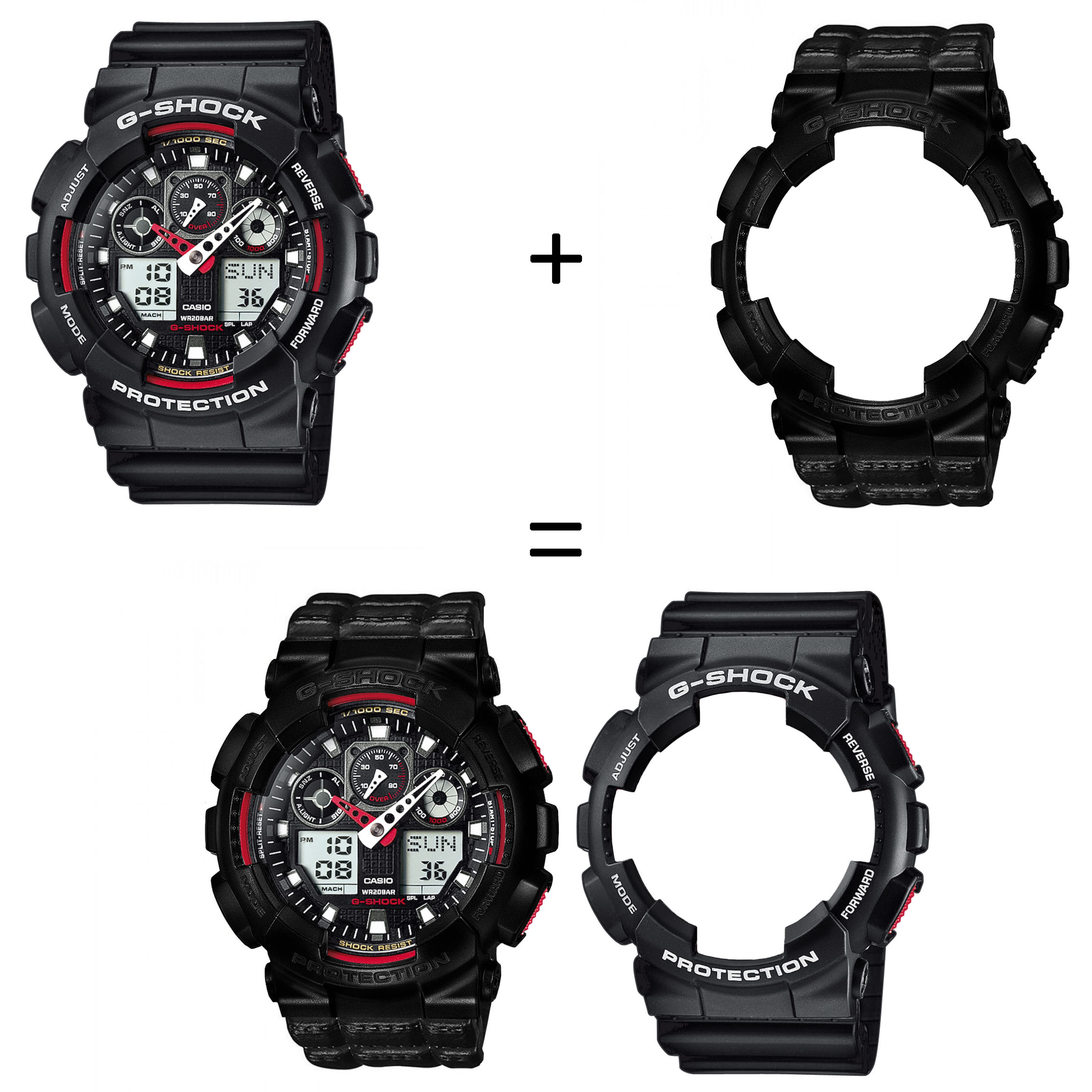 Casio SET GA-100-1A4ER + BEZEL 10523429 + PASEK 10559686 zegarek - miniatura 2