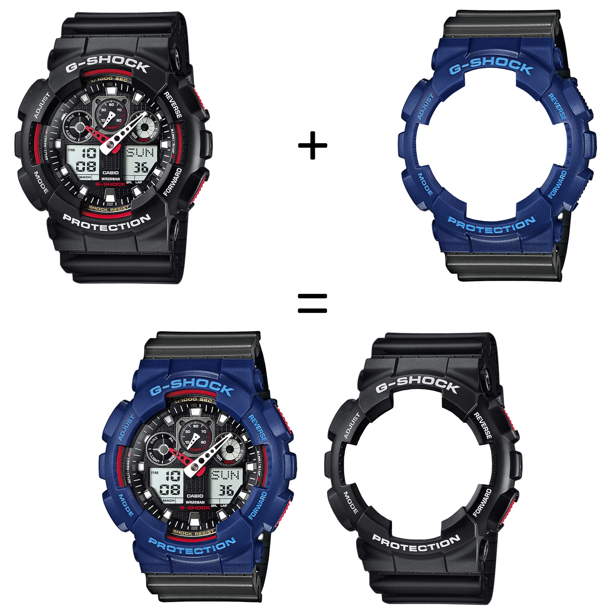 Casio SET GA-100-1A4ER + BEZEL 10527398 + PASEK 10467764 zegarek - miniatura 2