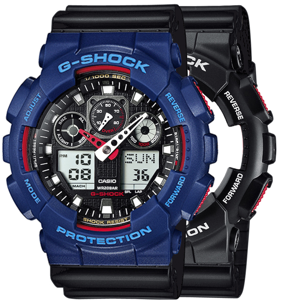 G-SHOCK SET GA-100-1A4ER + BEZEL 10527398 + PASEK 10536683
