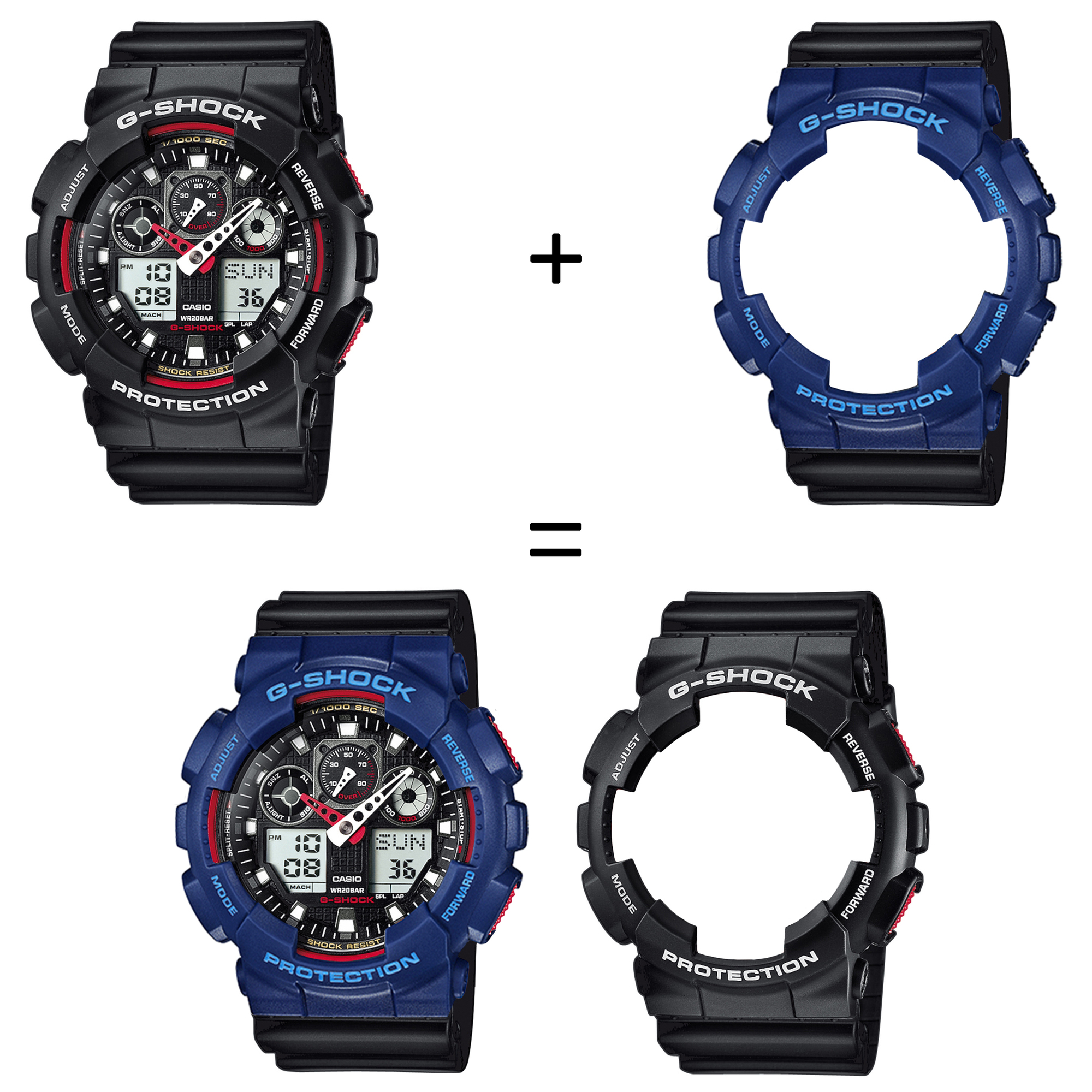 Casio SET GA-100-1A4ER + BEZEL 10527398 + PASEK 10536683 zegarek - miniatura 2