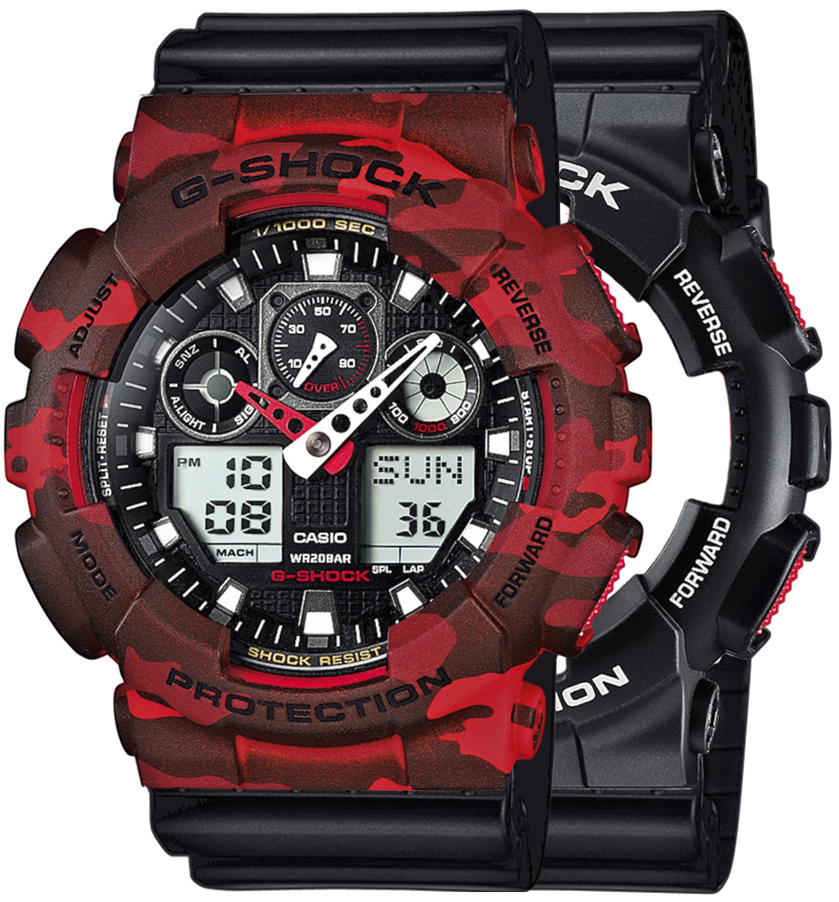 G-SHOCK SET GA-100-1A4ER + BEZEL 10530688 + PASEK 10347688