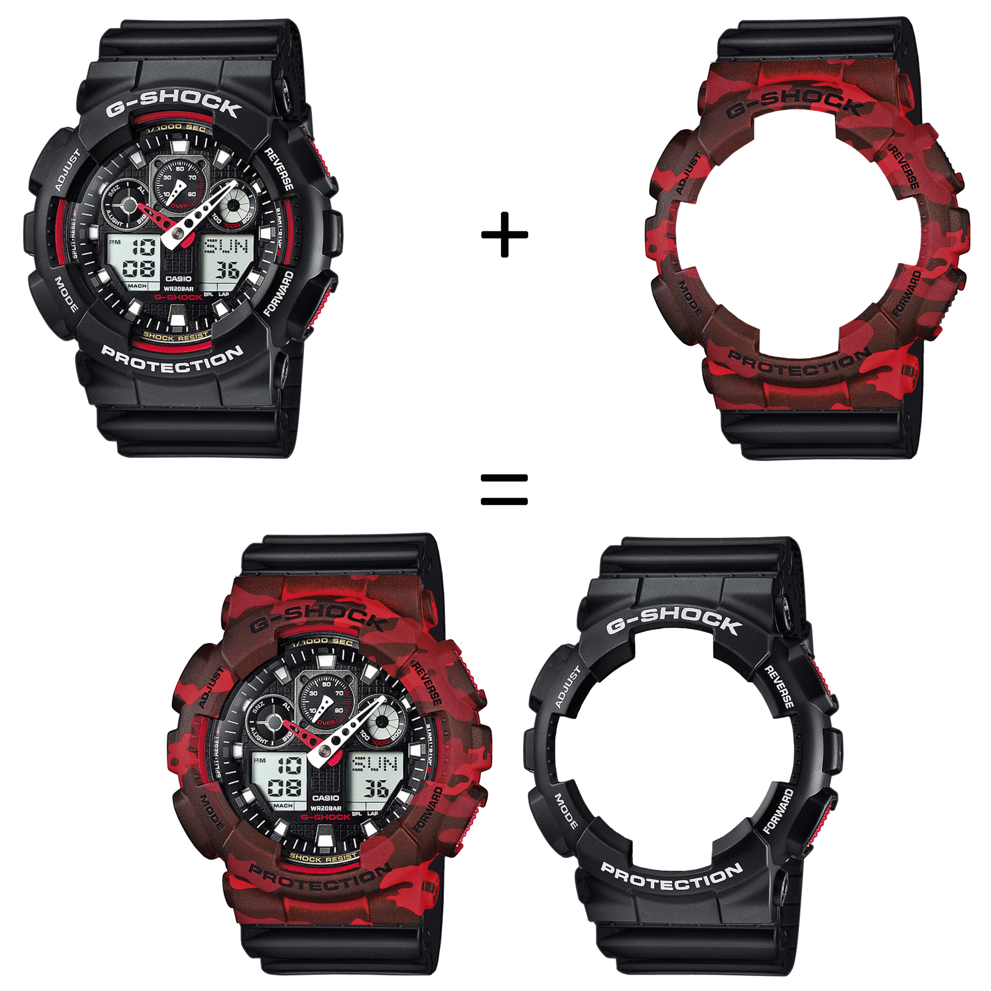 Casio SET GA-100-1A4ER + BEZEL 10530688 + PASEK 10347688 zegarek - miniatura 2
