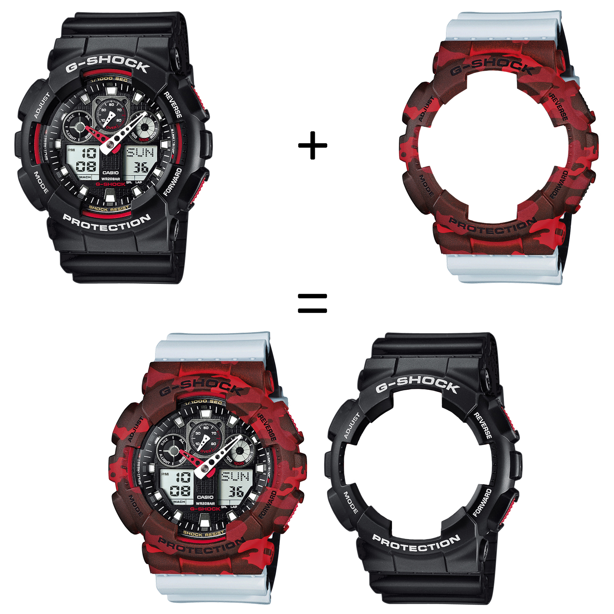 Casio SET GA-100-1A4ER + BEZEL 10530688 + PASEK 10527469 zegarek - miniatura 2