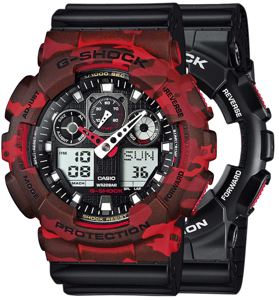 G-SHOCK SET GA-100-1A4ER + BEZEL 10530688 + PASEK 10536683