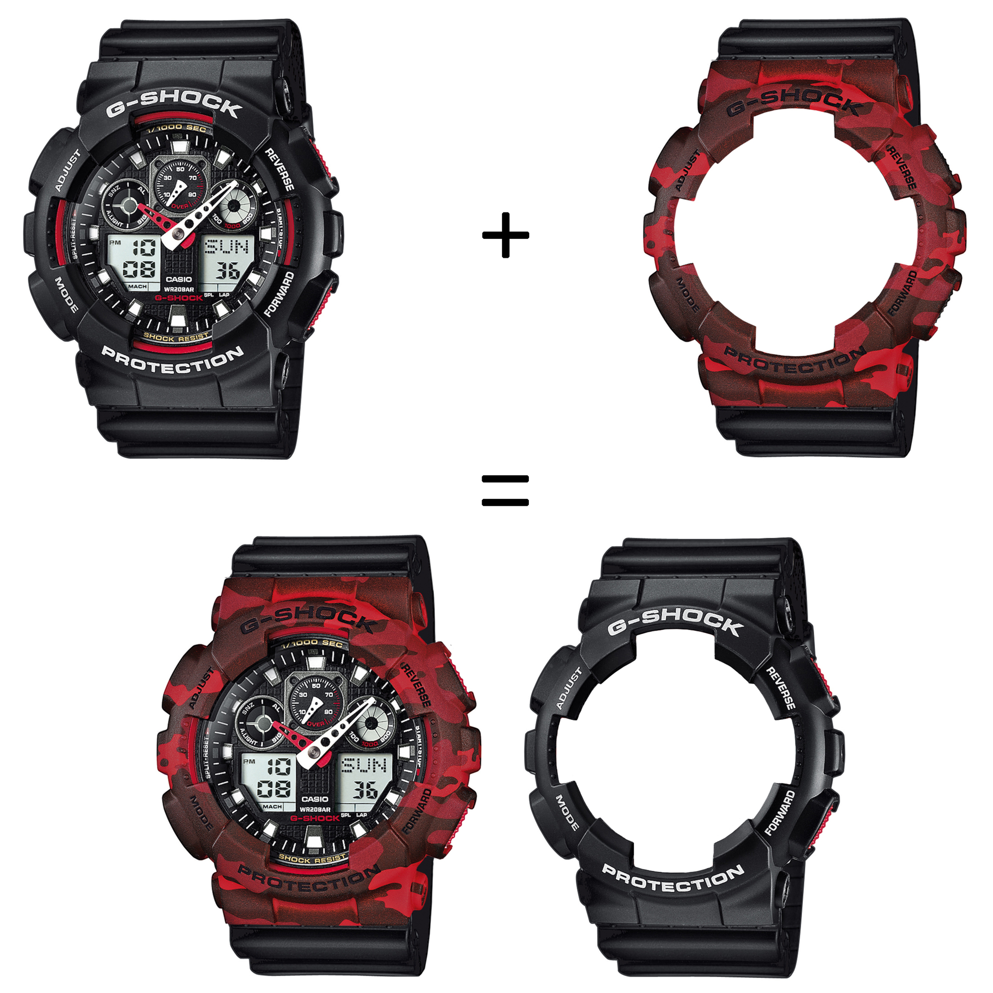 Casio SET GA-100-1A4ER + BEZEL 10530688 + PASEK 10536683 zegarek - miniatura 2