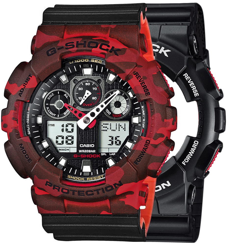 G-SHOCK SET GA-100-1A4ER + BEZEL 10530688 + PASEK 10577142