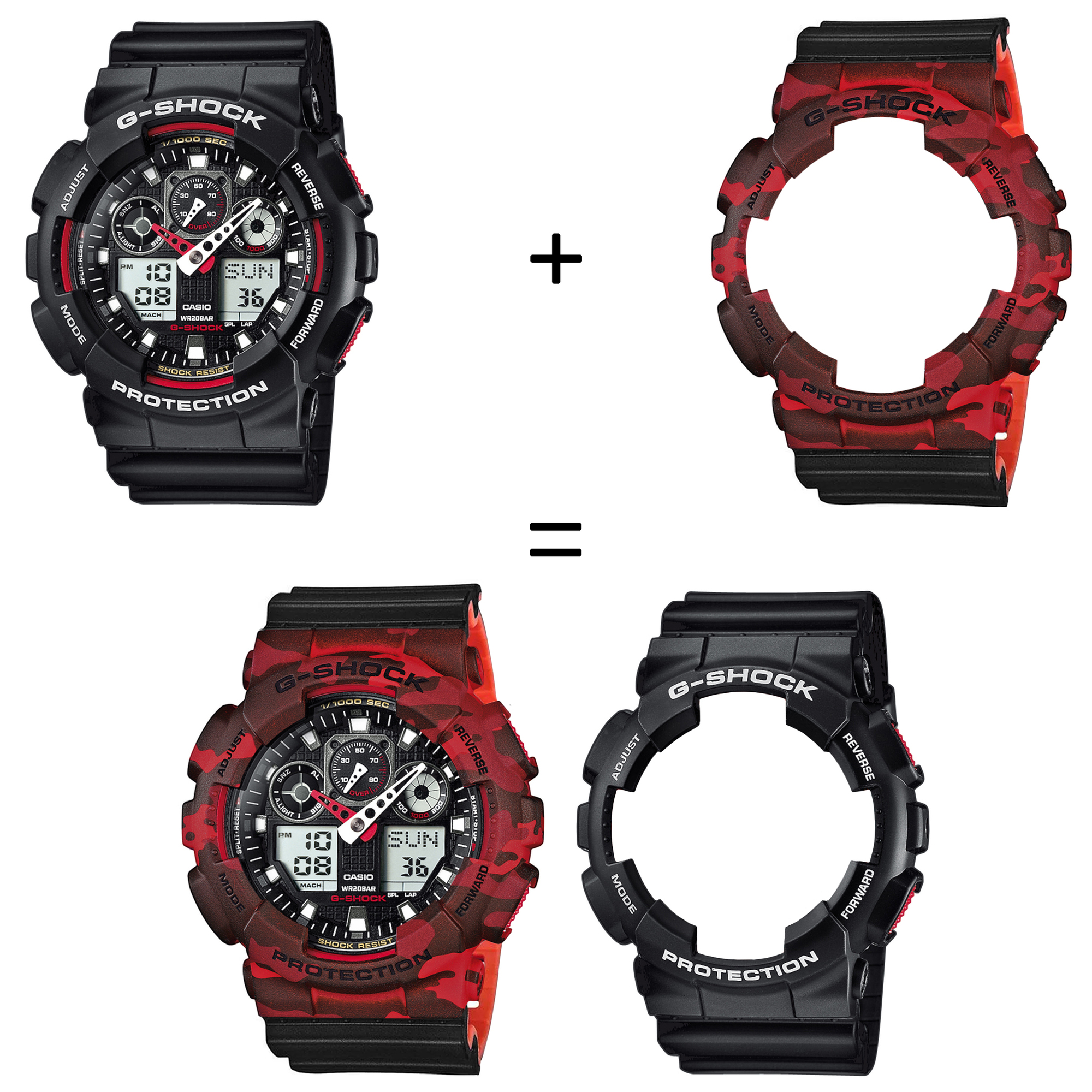 Casio SET GA-100-1A4ER + BEZEL 10530688 + PASEK 10577142 zegarek - miniatura 2
