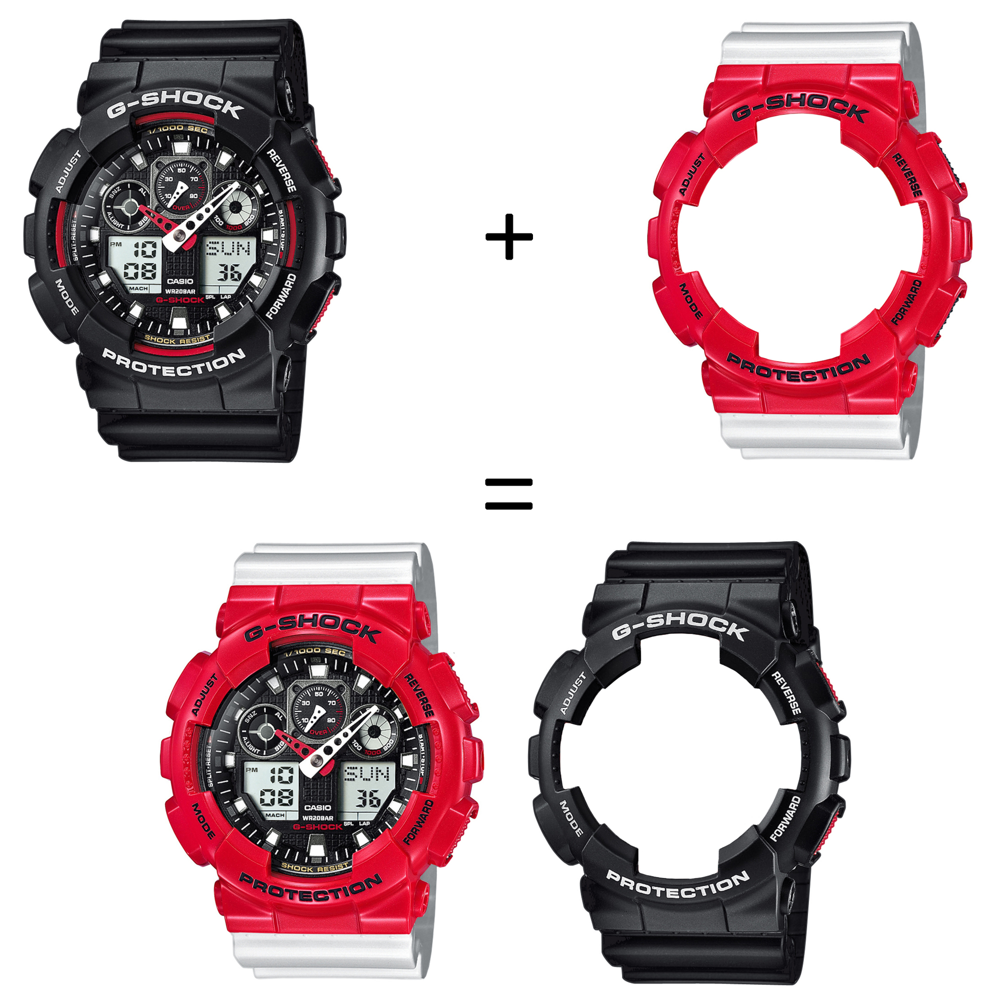 Casio SET GA-100-1A4ER + BEZEL 10557822 + PASEK 10347710 zegarek - miniatura 2