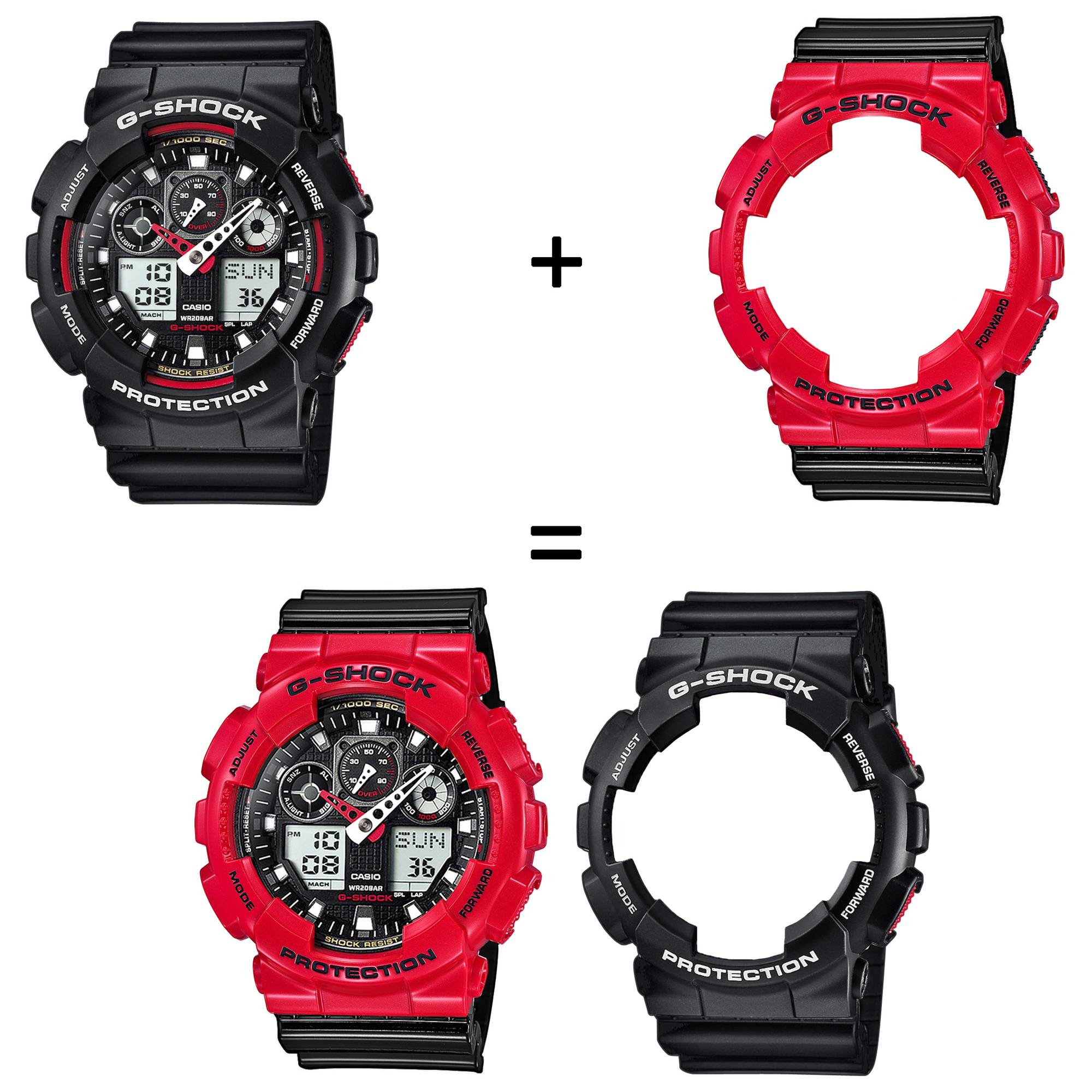 Casio SET GA-100-1A4ER + BEZEL 10557822 + PASEK 10378391 zegarek - miniatura 2