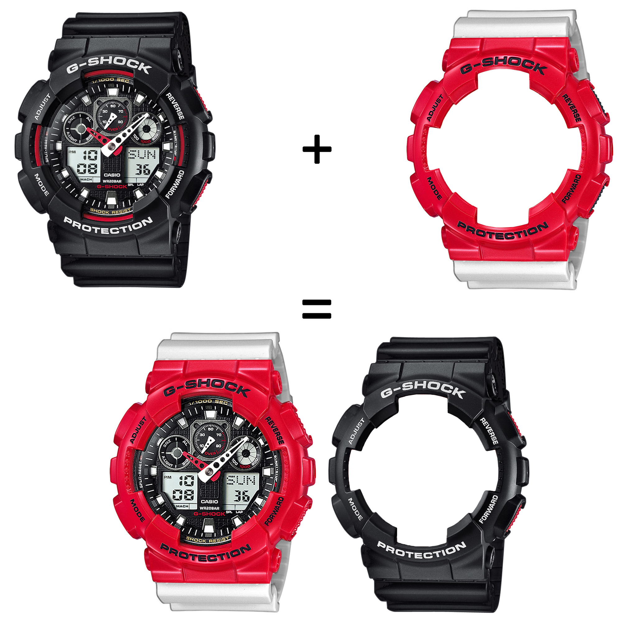Casio SET GA-100-1A4ER + BEZEL 10557822 + PASEK 10430571 zegarek - miniatura 2