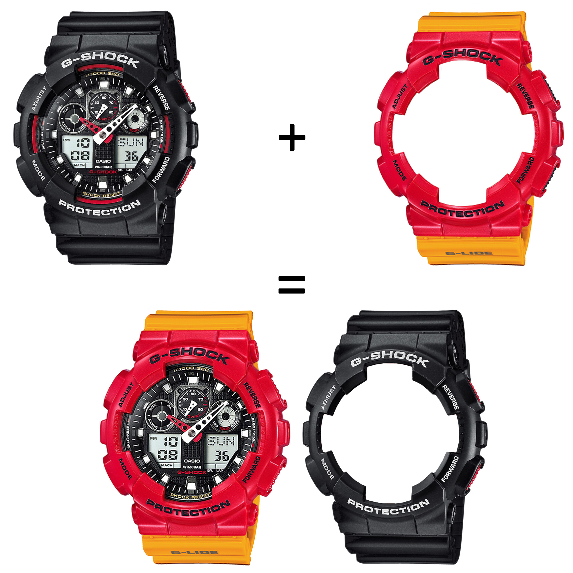 Casio SET GA-100-1A4ER + BEZEL 10557822 + PASEK 10457913 zegarek - miniatura 2