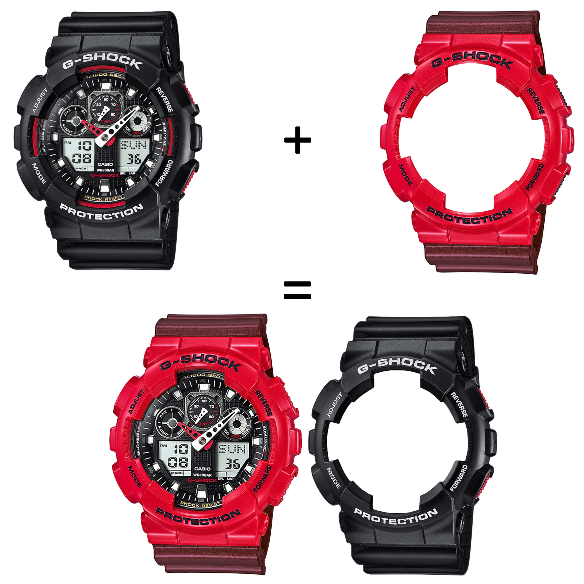 Casio SET GA-100-1A4ER + BEZEL 10557822 + PASEK 10477355 zegarek - miniatura 2