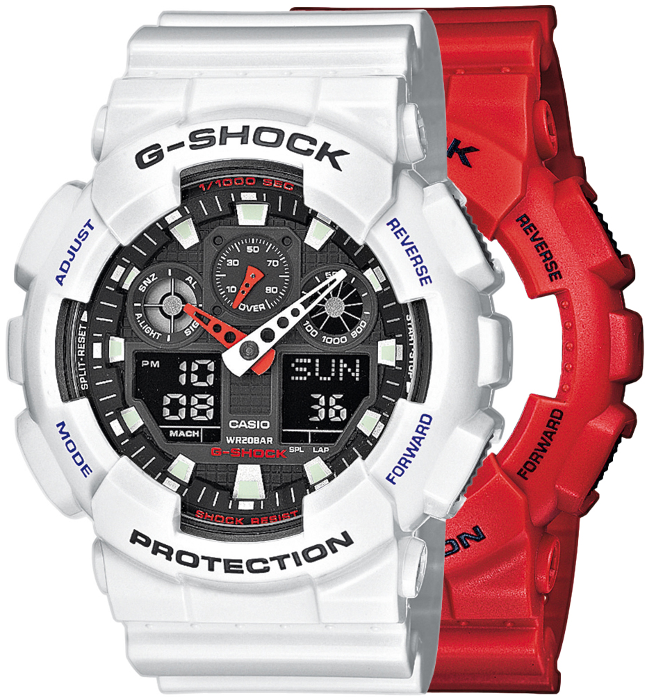 G-SHOCK SET GA-100B-4AER + BEZEL 10347600 + PASEK 10430571