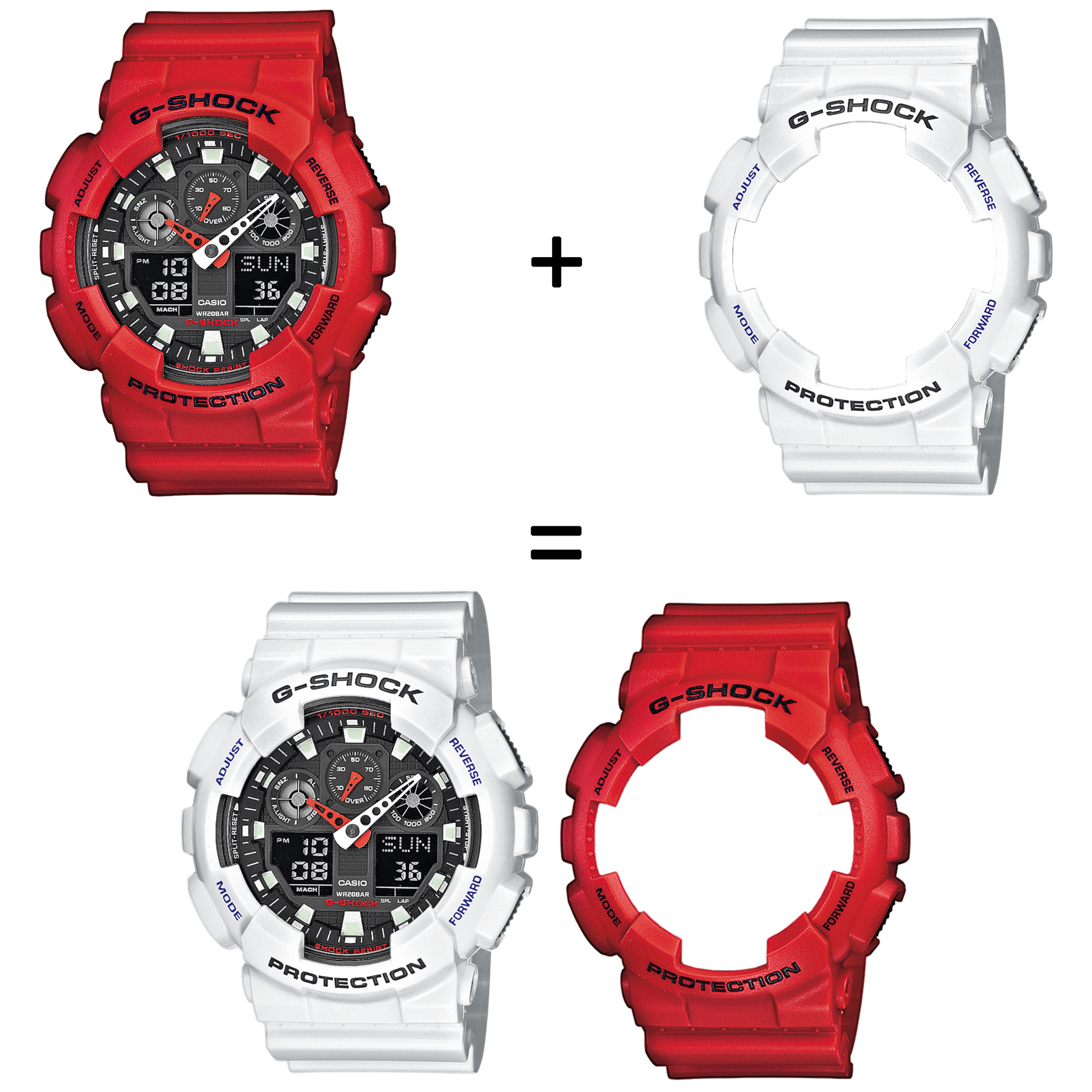 Casio SET GA-100B-4AER + BEZEL 10347600 + PASEK 10430571 zegarek - miniatura 2