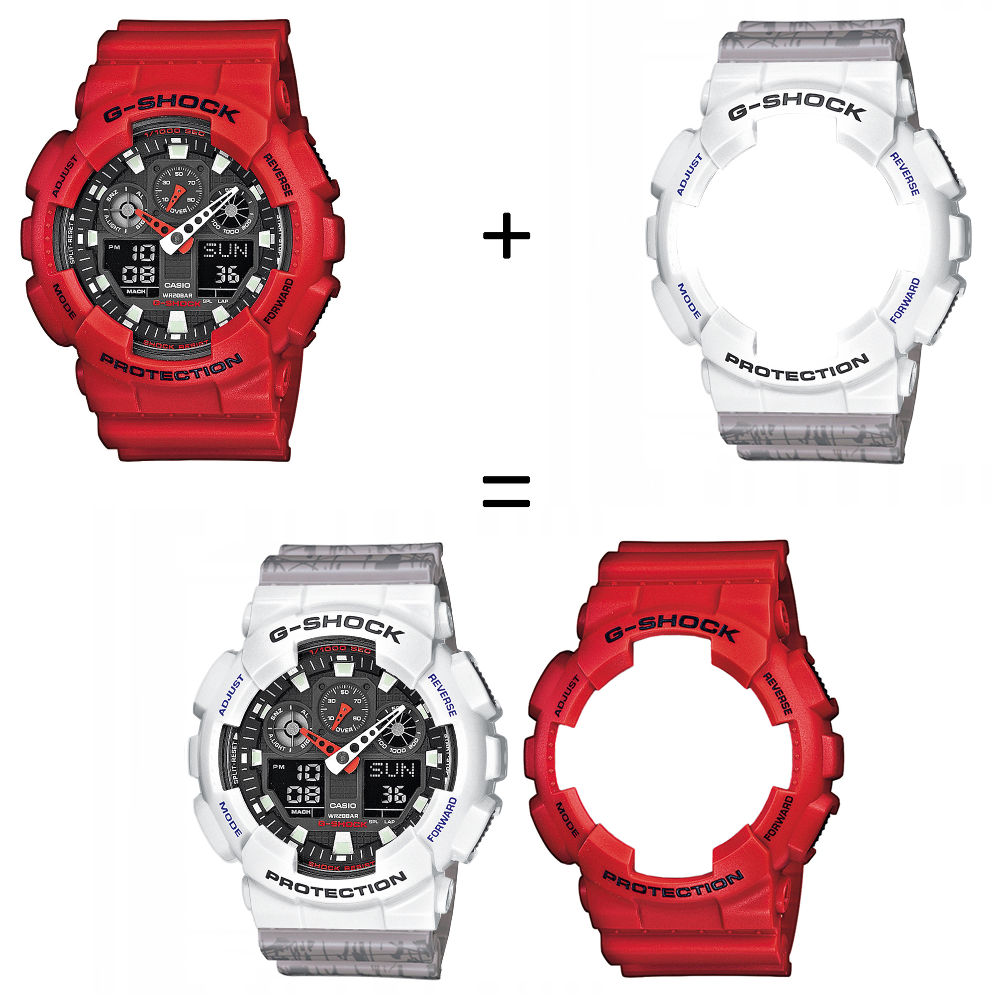 Casio SET GA-100B-4AER + BEZEL 10347600 + PASEK 10498174 zegarek - miniatura 2