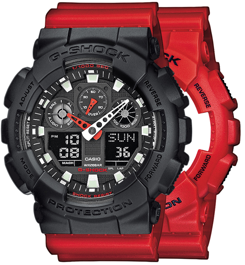 Casio SET GA-100B-4AER + BEZEL 10358741 + PASEK 10395226
