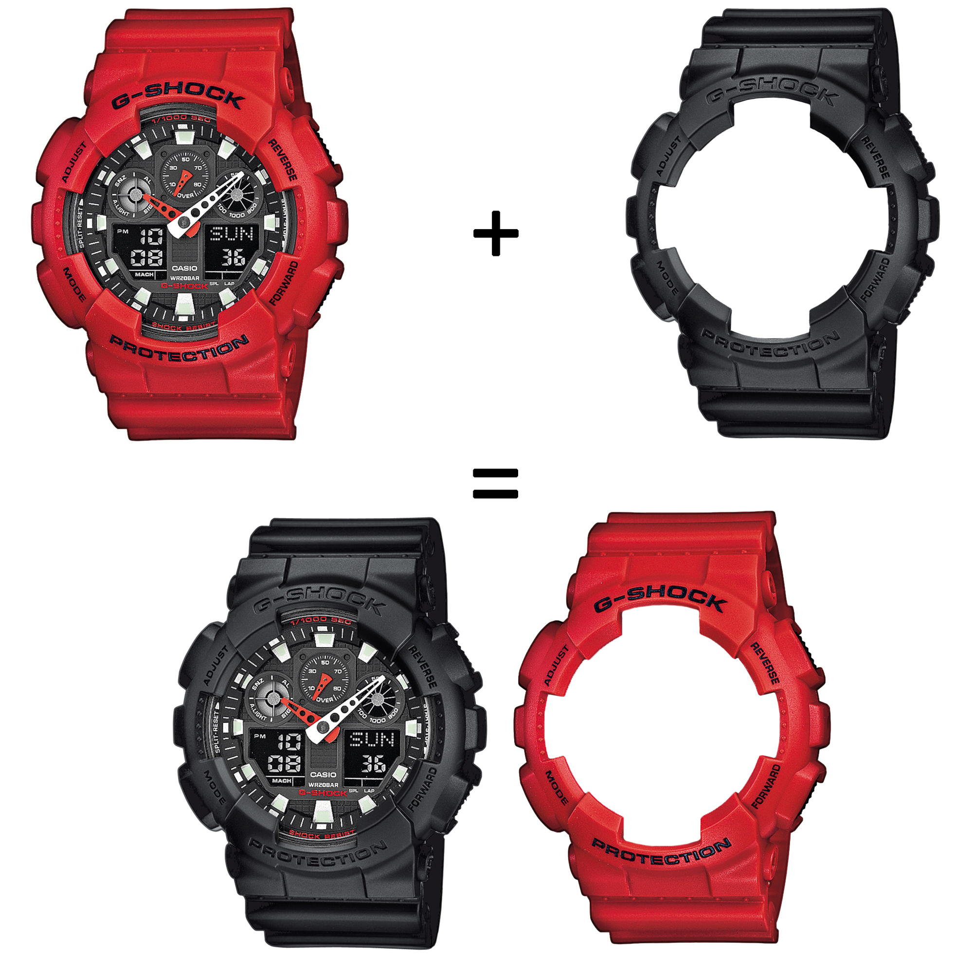 Casio SET GA-100B-4AER + BEZEL 10358741 + PASEK 10536683 zegarek - miniatura 2