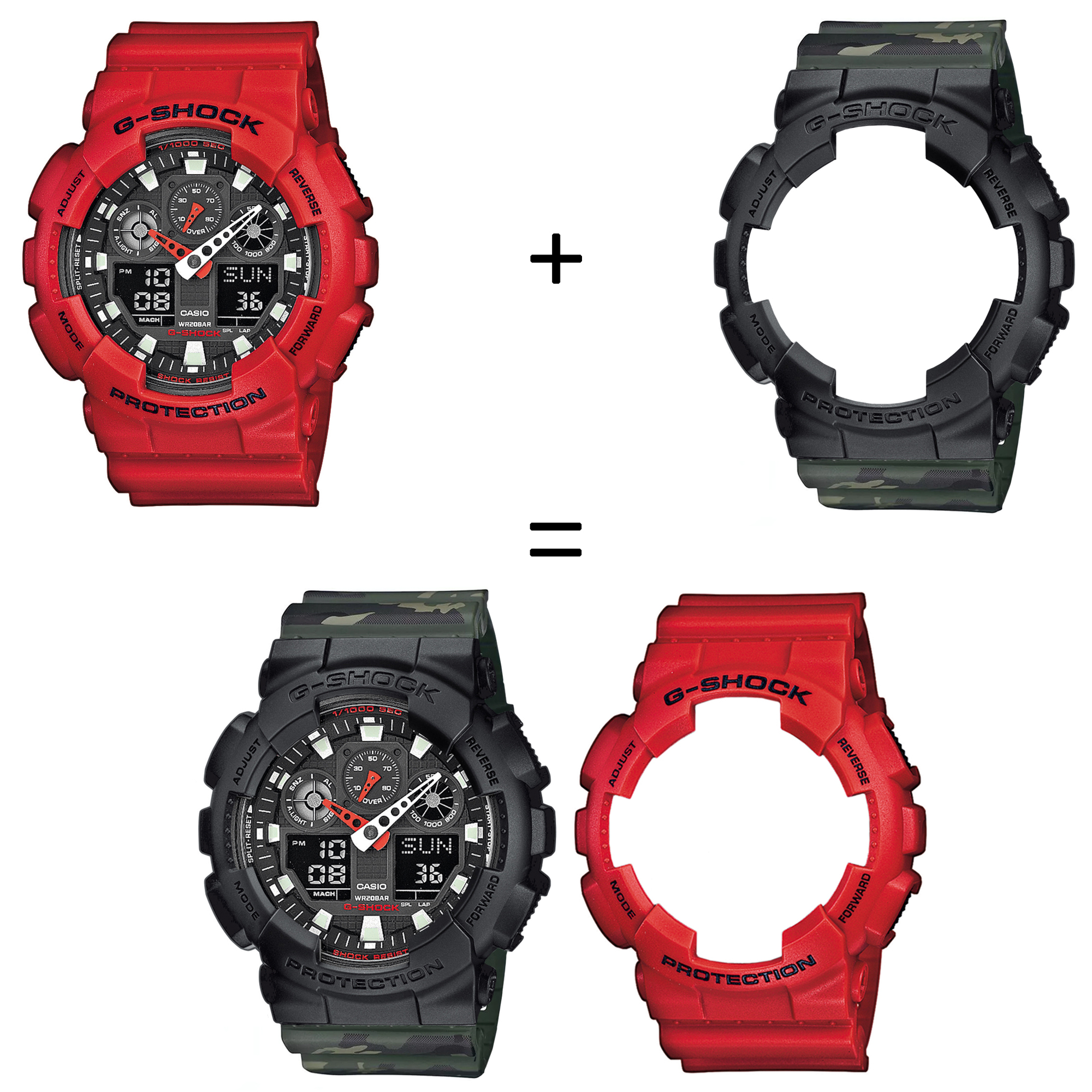 Casio SET GA-100B-4AER + BEZEL 10358741 + PASEK 10561429 zegarek - miniatura 2