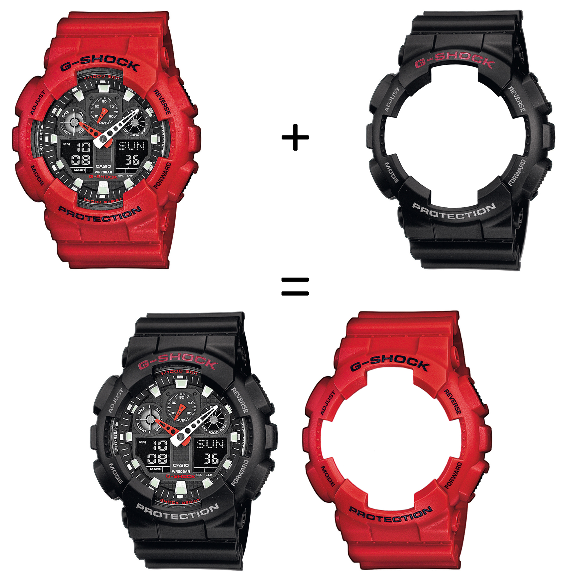 Casio SET GA-100B-4AER + BEZEL 10378531 + PASEK 10347688 zegarek - miniatura 2