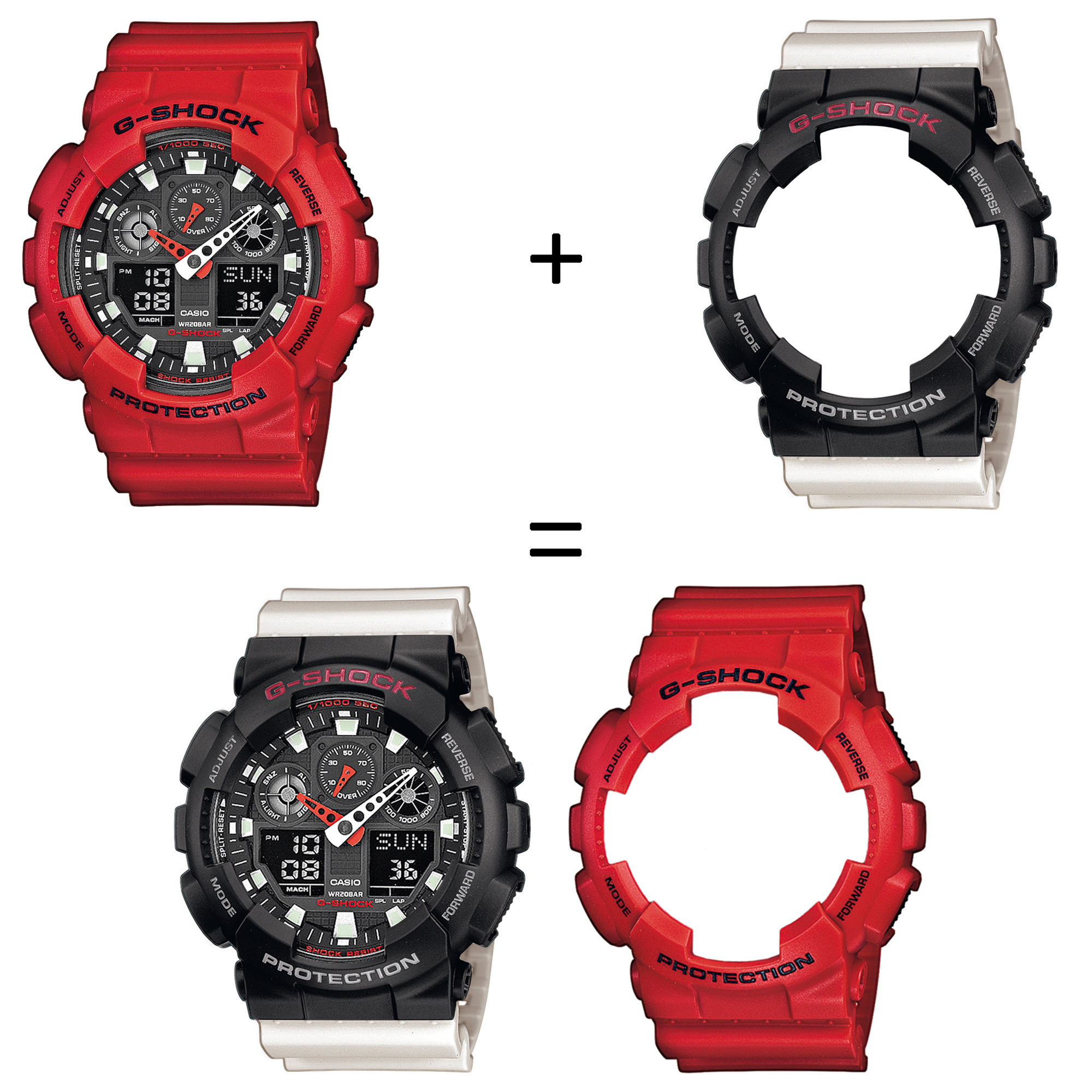 Casio SET GA-100B-4AER + BEZEL 10378531 + PASEK 10395227 zegarek - miniatura 2
