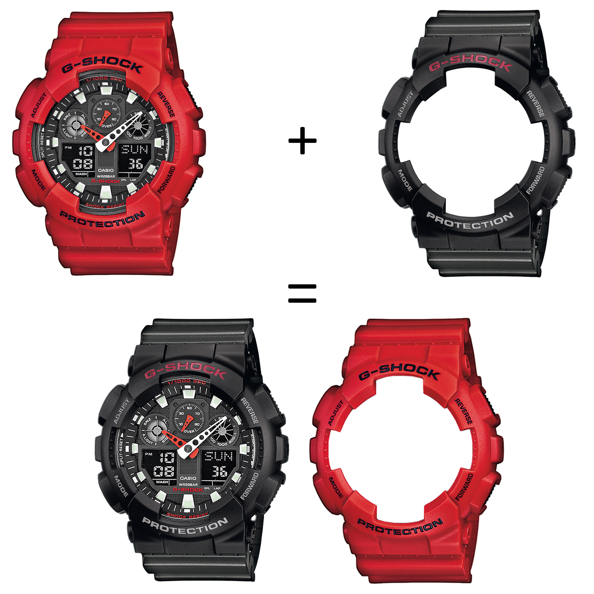 Casio SET GA-100B-4AER + BEZEL 10378531 + PASEK 10467764 zegarek - miniatura 2