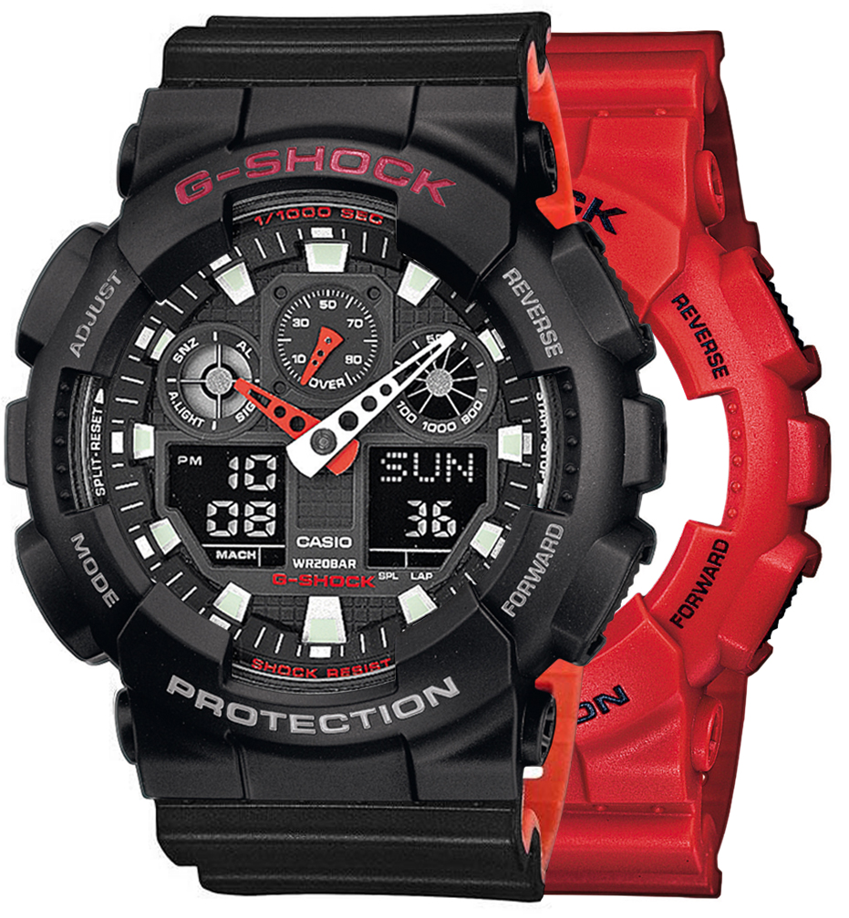  Casio G-SHOCK SET GA-100B-4AER + BEZEL 10378531 + PASEK 10577142 