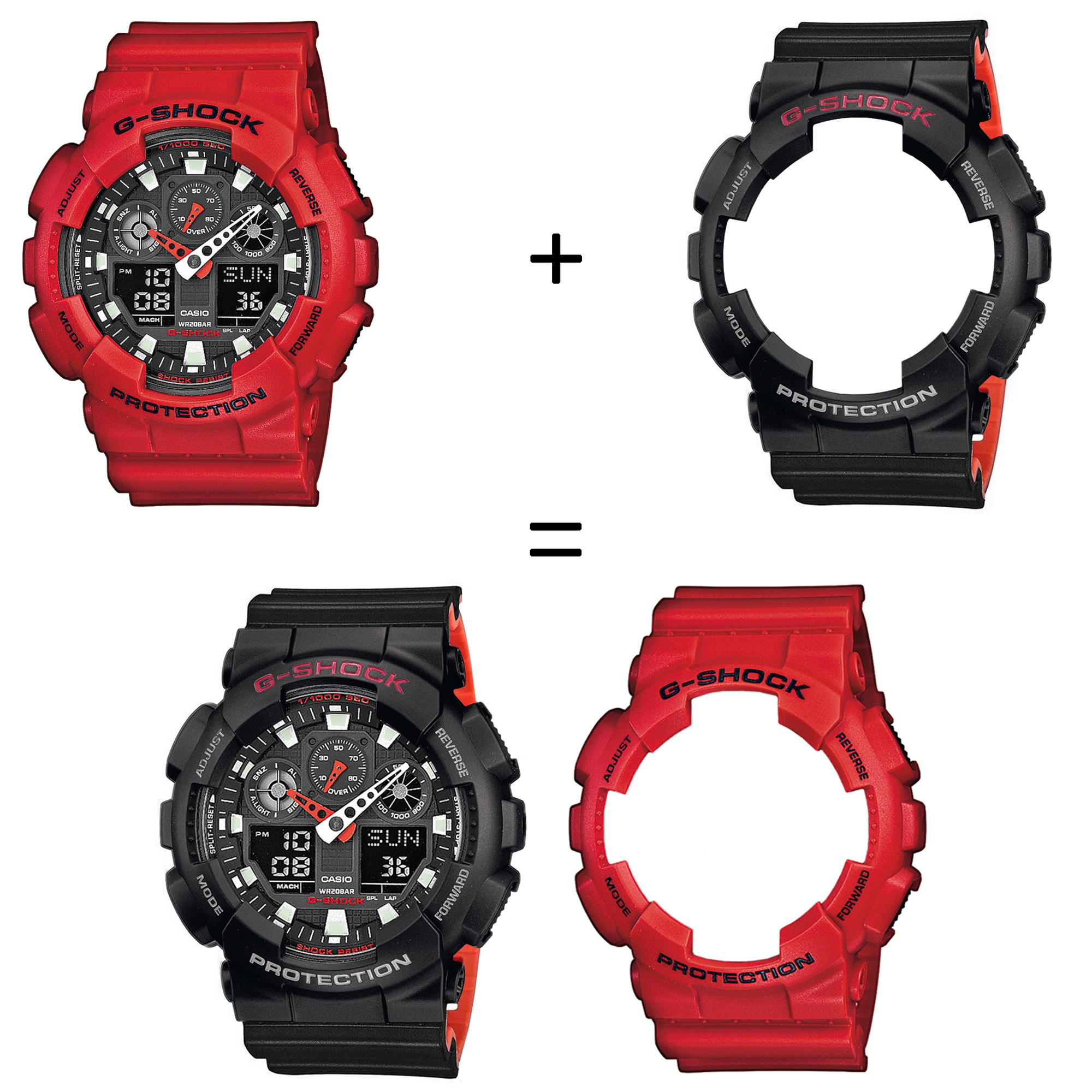 Casio SET GA-100B-4AER + BEZEL 10378531 + PASEK 10577142 zegarek - miniatura 2