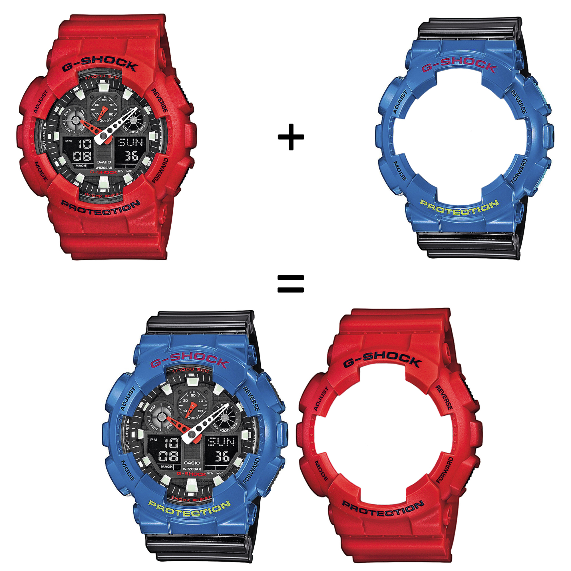 Casio SET GA-100B-4AER + BEZEL 10388974 + PASEK 10378391 zegarek - miniatura 2