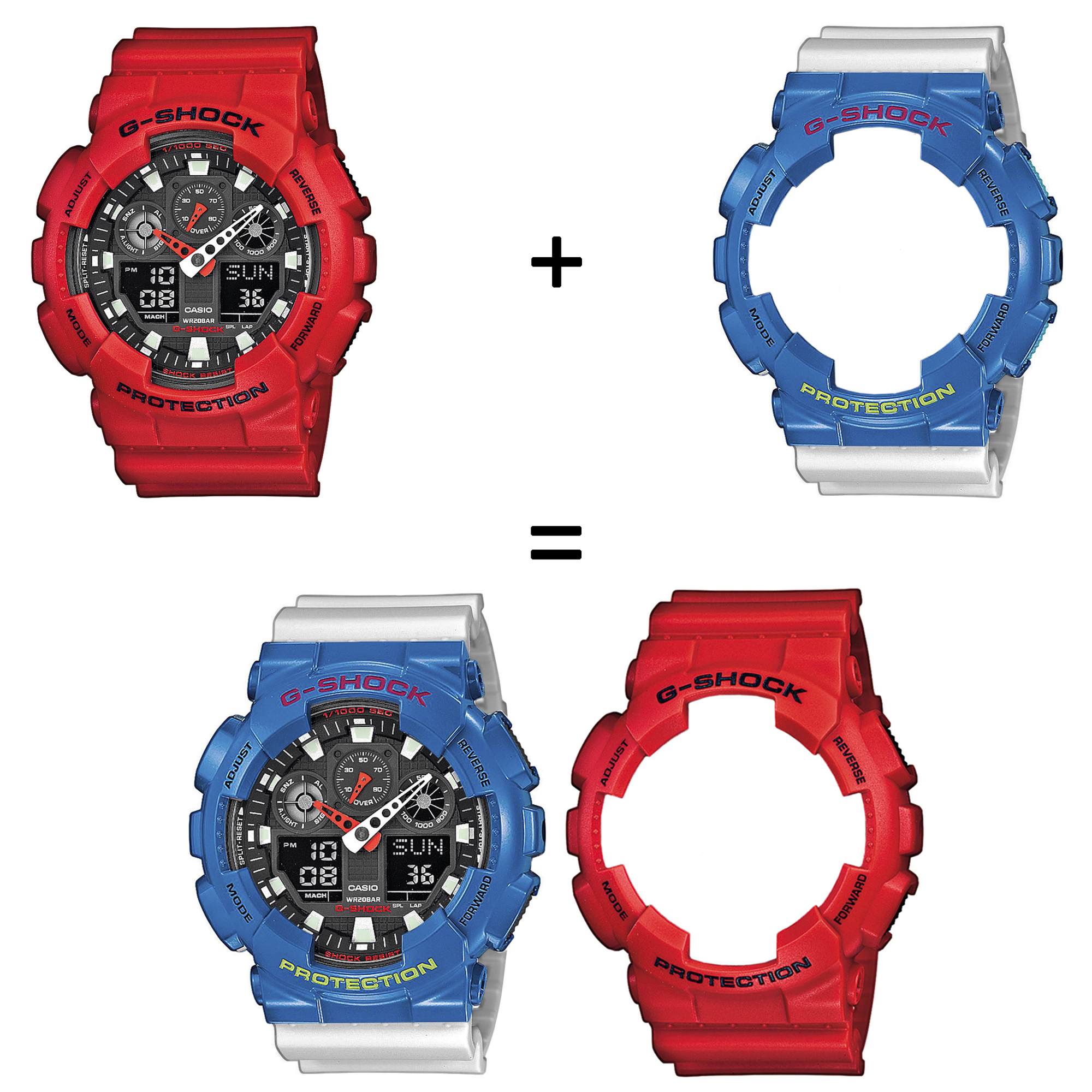 Casio SET GA-100B-4AER + BEZEL 10388974 + PASEK 10430571 zegarek - miniatura 2