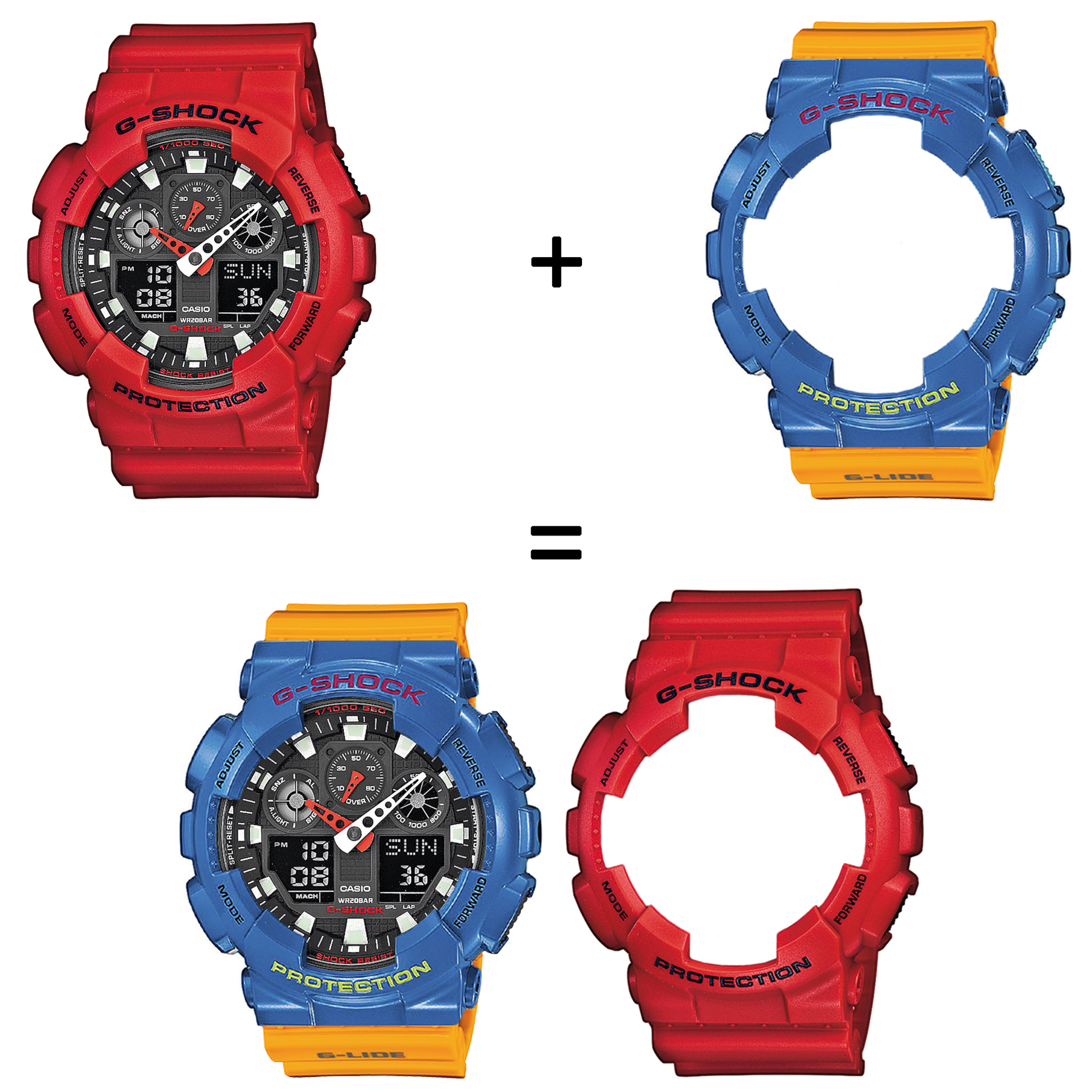 Casio SET GA-100B-4AER + BEZEL 10388974 + PASEK 10457913 zegarek - miniatura 2