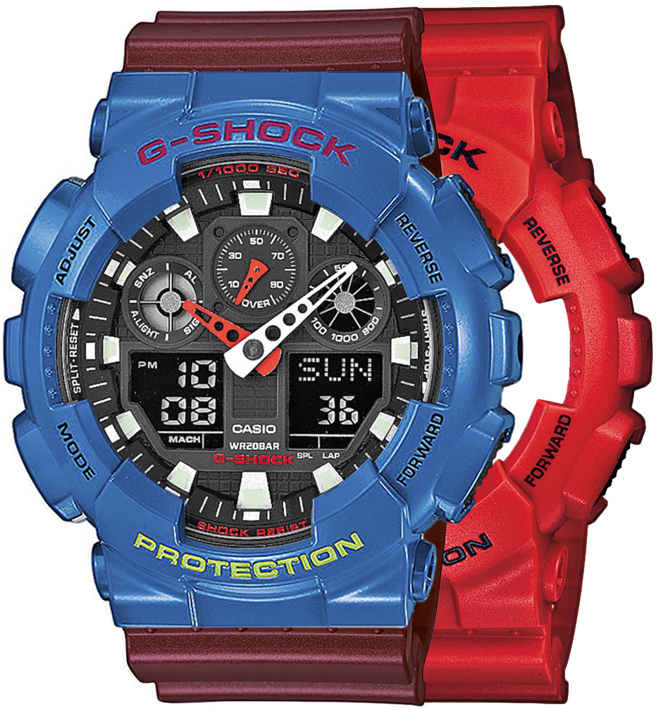 G-SHOCK SET GA-100B-4AER + BEZEL 10388974 + PASEK 10477355