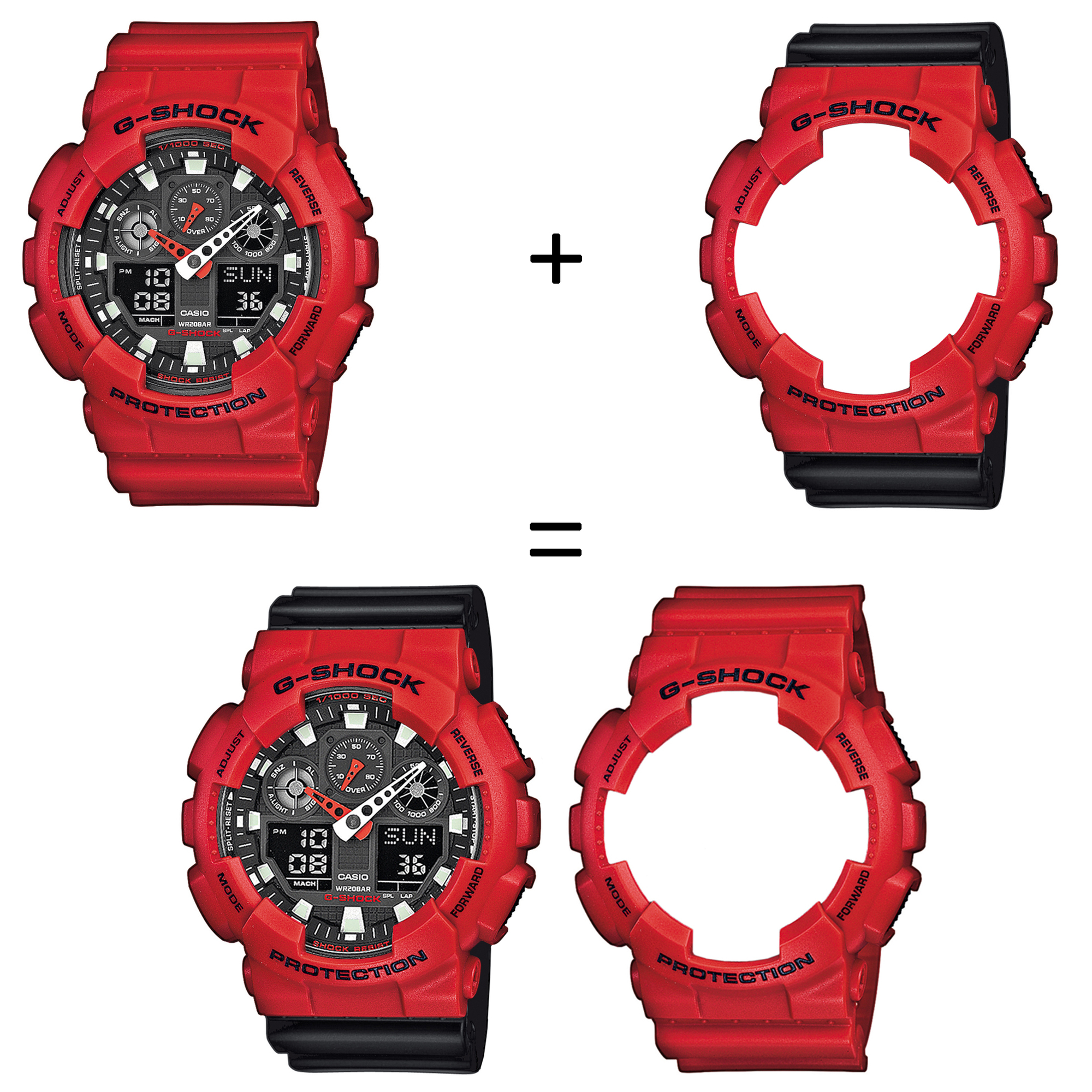 Casio SET GA-100B-4AER + BEZEL 10395289 + PASEK 10347688 zegarek - miniatura 2